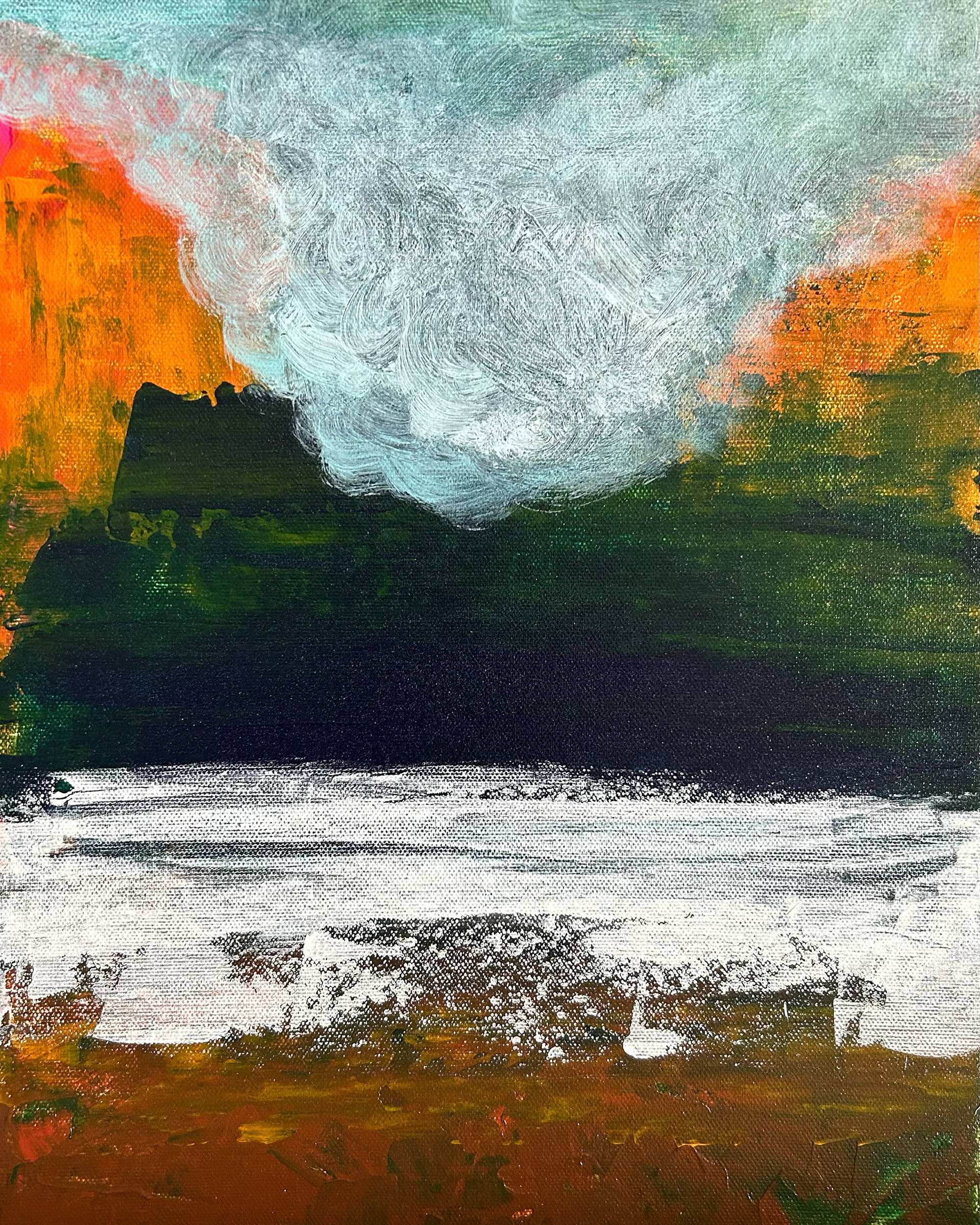 The Last Snow, Acrylic on Canvas Board, 11 x 14 in.