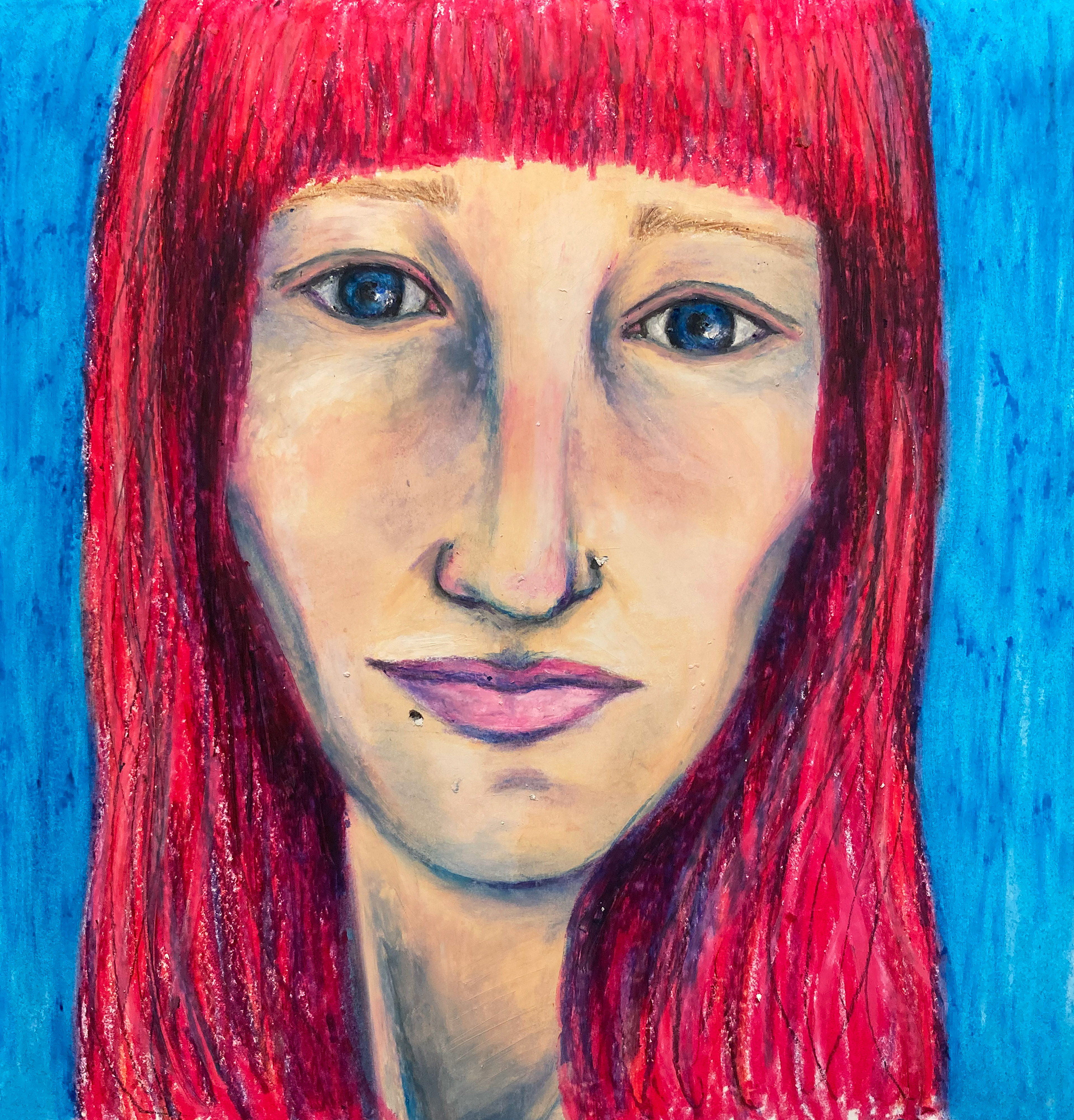 Felicia 2, Oil Pastel on Paper, 10 x 10 in. 
