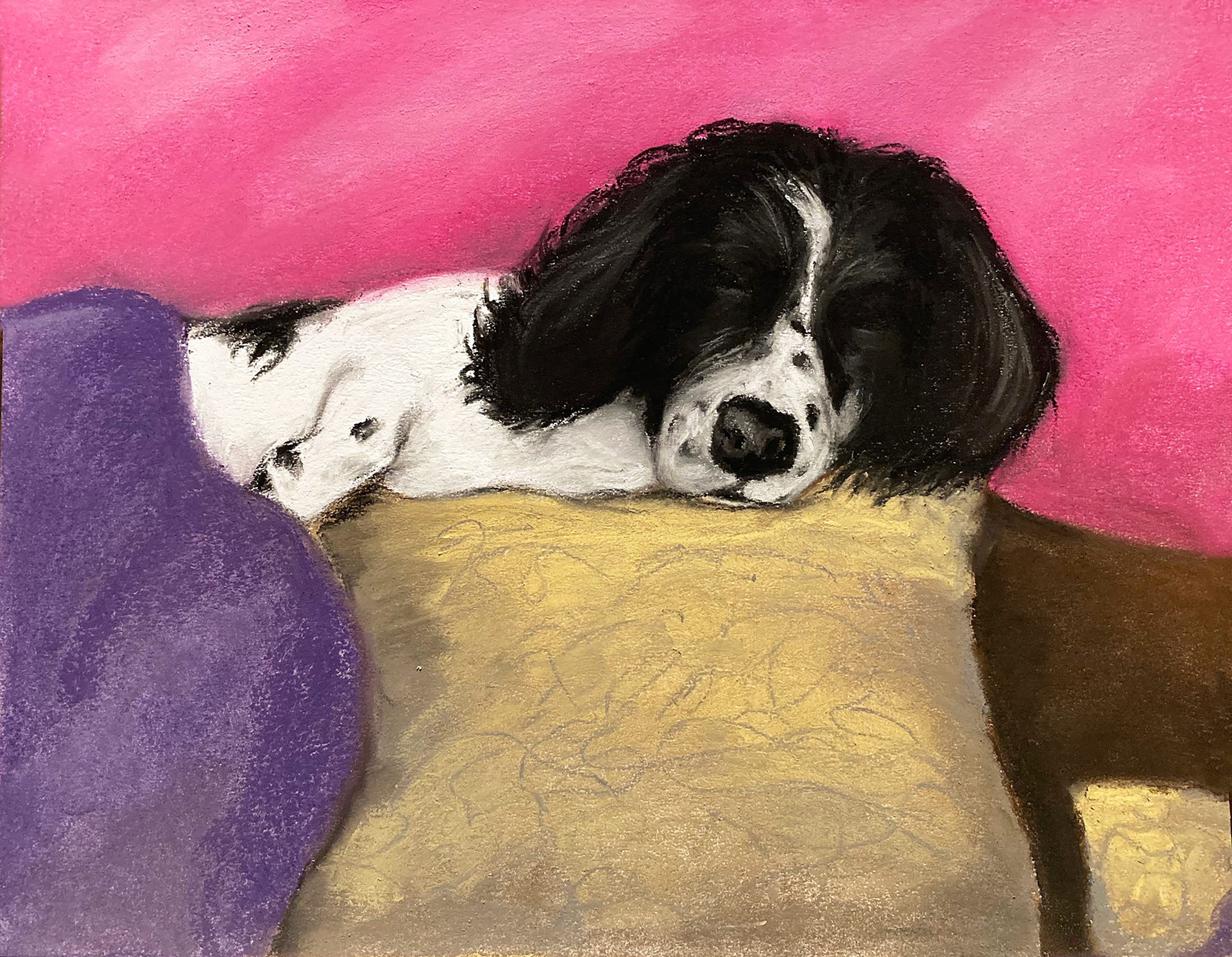 Alice In Recline 3, Soft Pastel on Paper, 11 x 14 in.