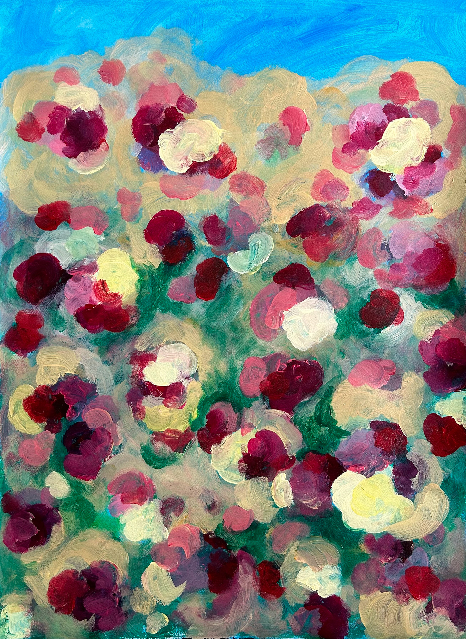 Flora 3, Acrylic on Paper, 30 x 22 in.