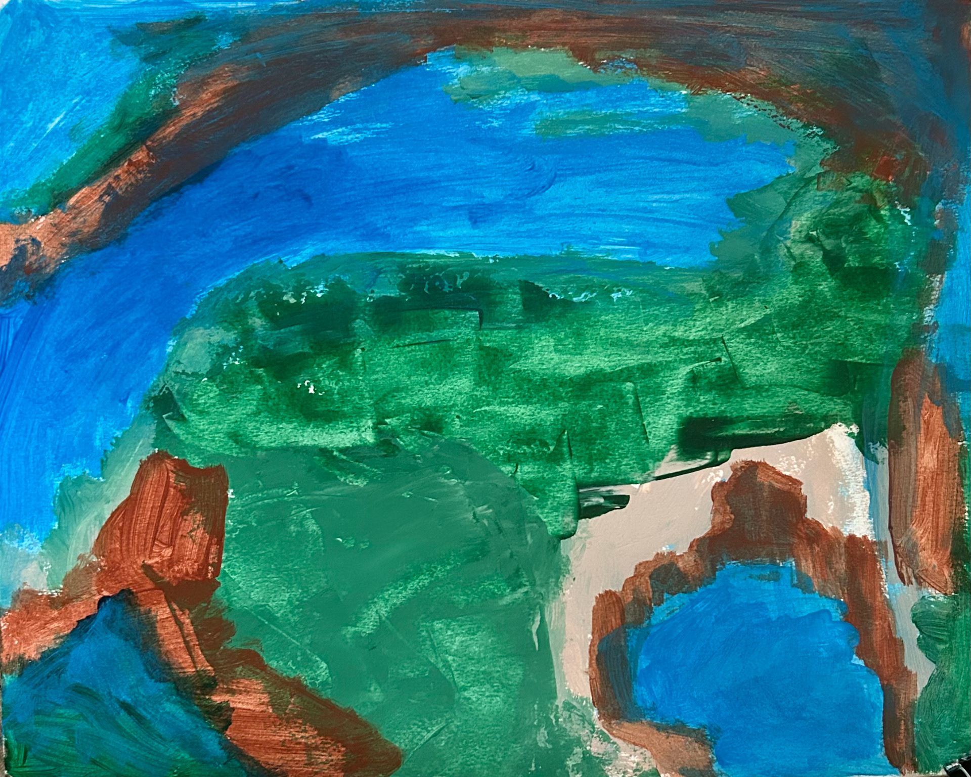 Rising Waters 1, Acrylic on Paper, 11 x 14 in.