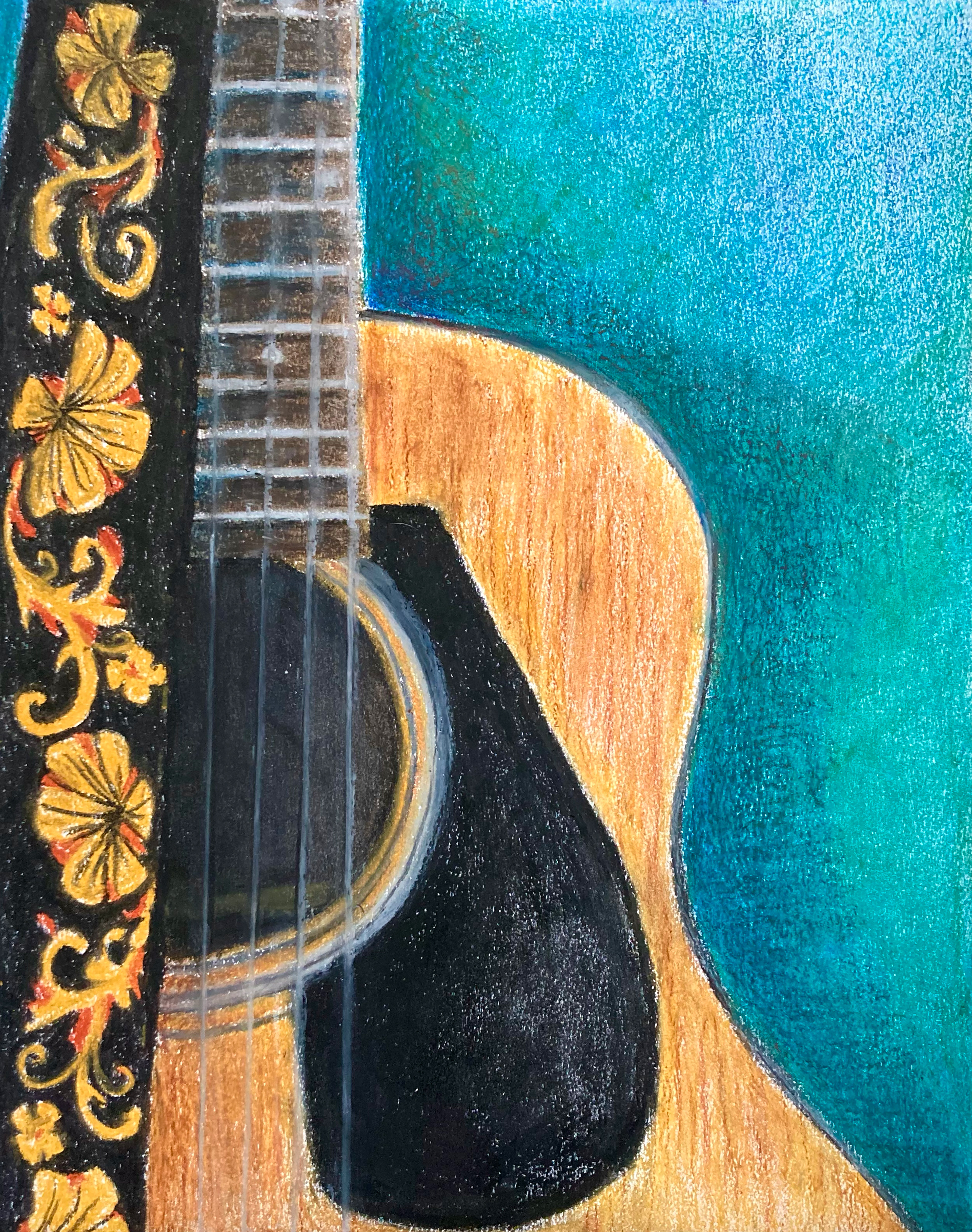 Yamaha 1, Oil Pastel on Paper, 14 x 11 in.