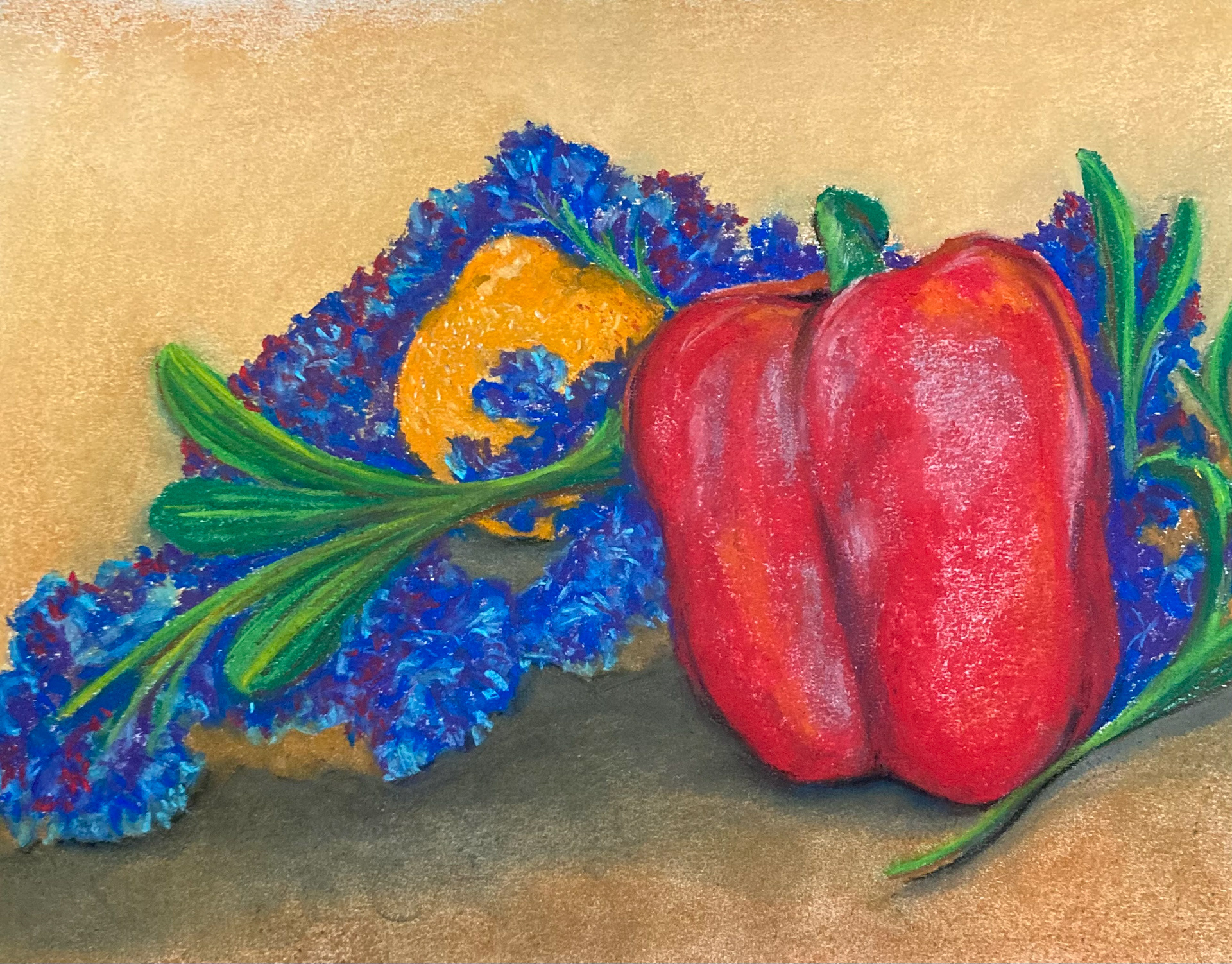 Spring Break Still Life 1, Soft Pastel on Paper, 11 x 14 in.