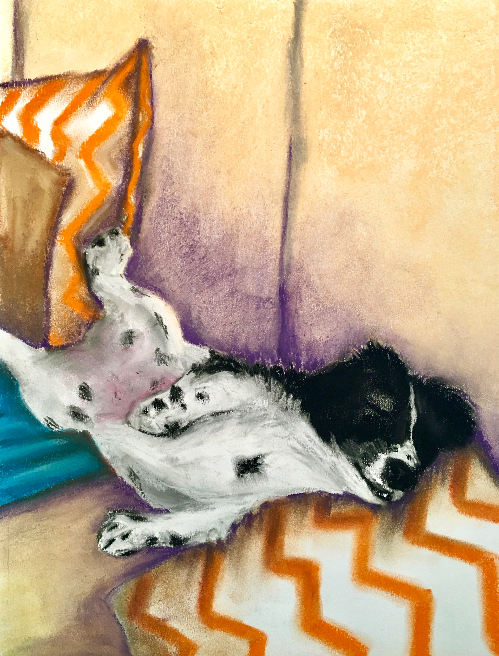 Alice In Recline 2, Soft Pastel on Paper, 14 x 11 in.