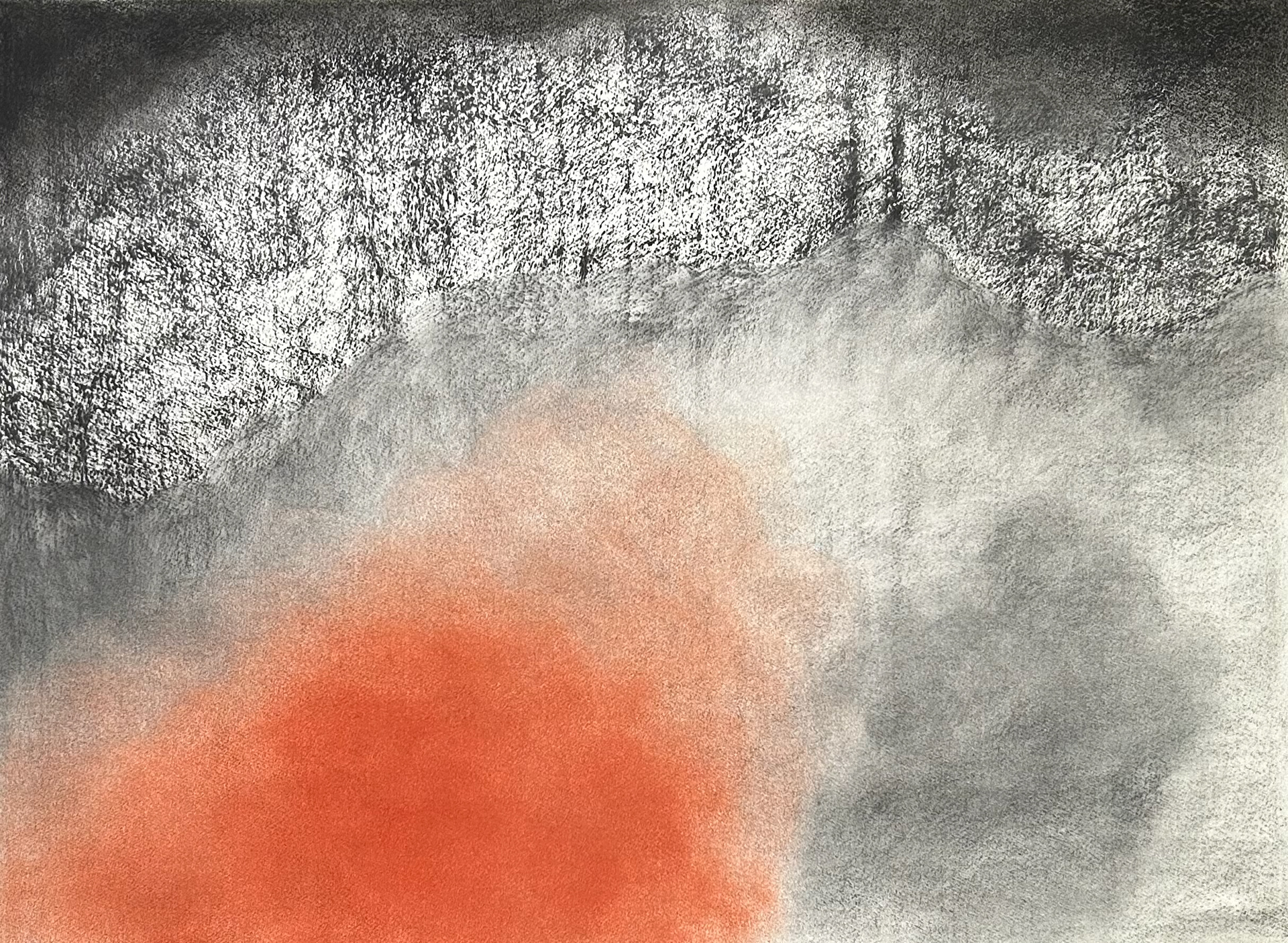 Wildfires, Air In Philly Be Like, Charcoal & Pastel on Paper, 22 x 30 in.