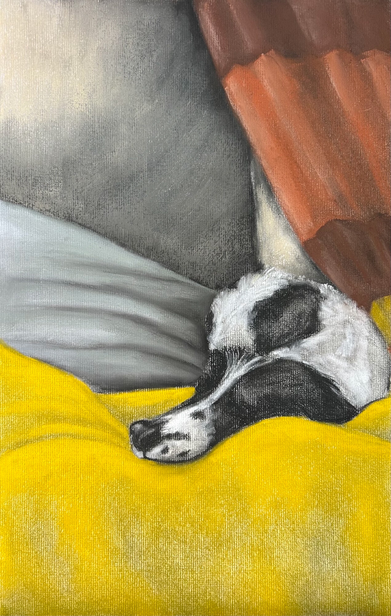 Falling for Alice, Charcoal and Pastel on Paper, 17 x 11 in.