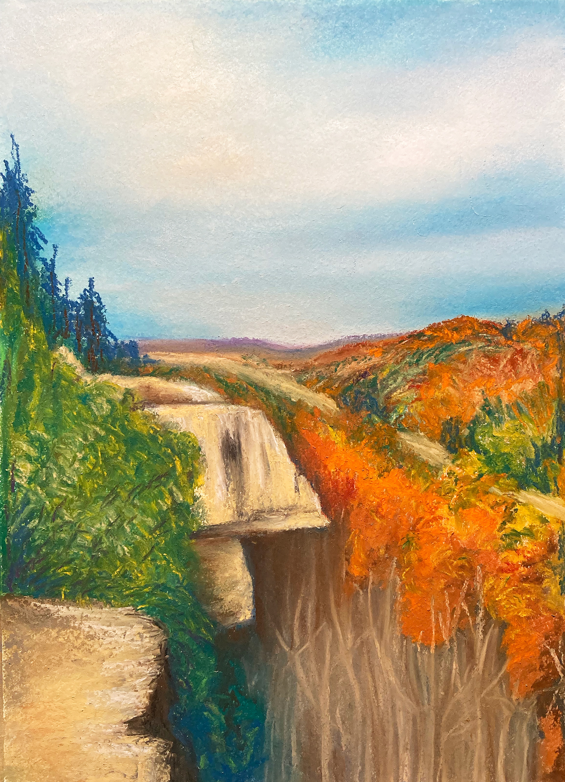 Devil's Den, Yellow Rock 2, Soft Pastel on Paper, 11 x 15 in.