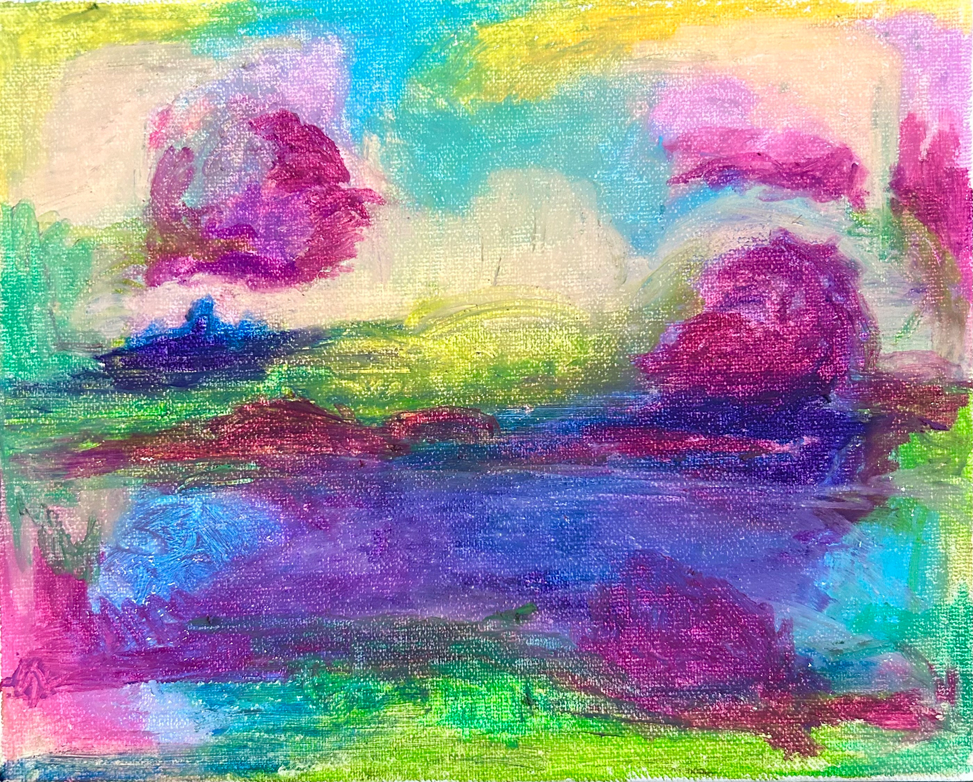 Summer Time 2, Oil Pastel on Board, 8 x 10 in.