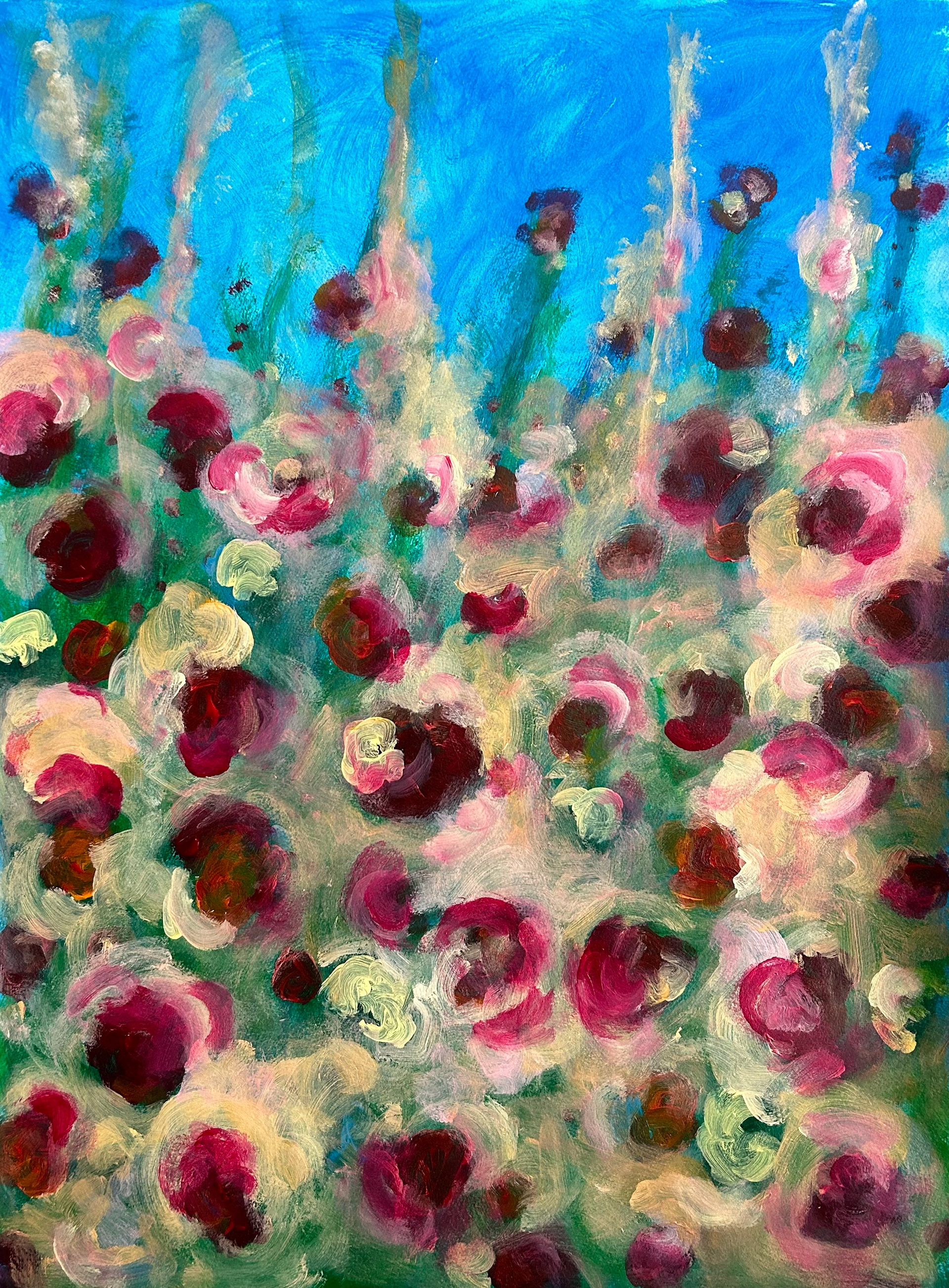 Flora 2, Acrylic on Paper, 30 x 22 in.