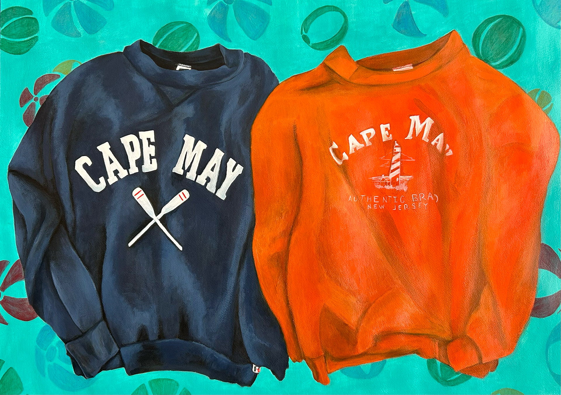 Down the Shore, Cape May, Acrylic on Paper, 22 x 30 in.