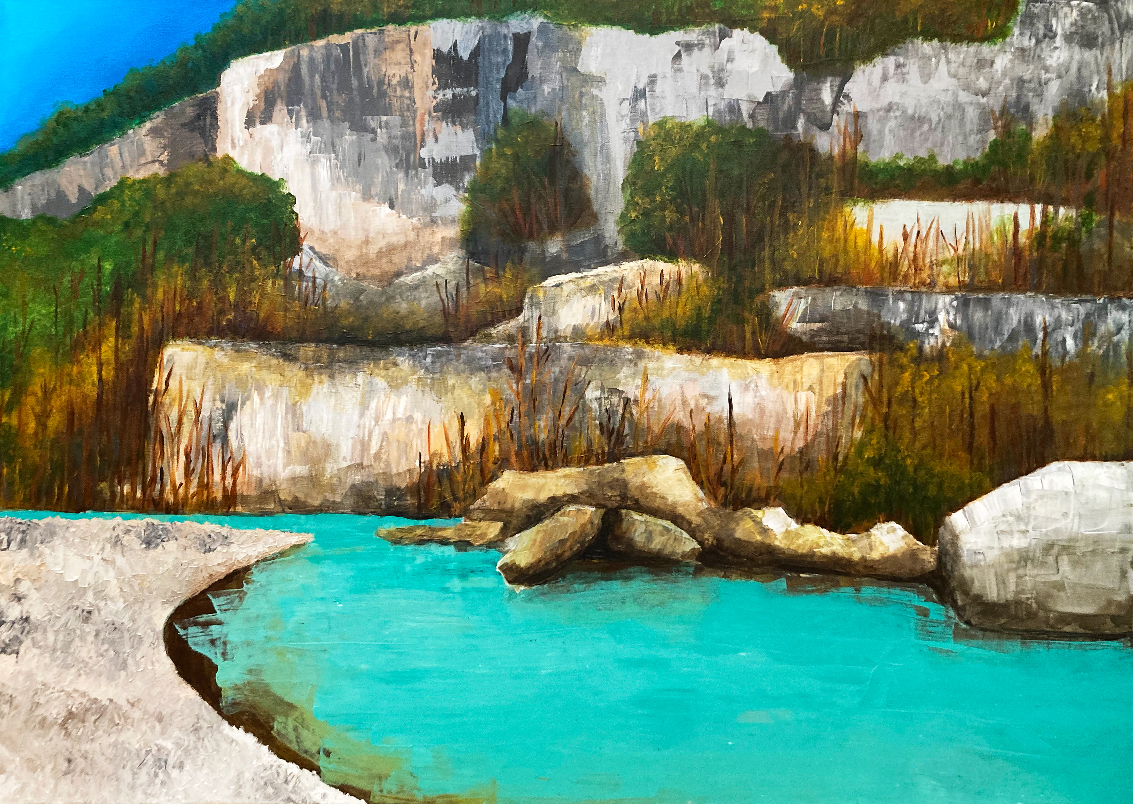 Jasper, Steel Creek 1, Acrylic on Canvas, 30 x 40 in.