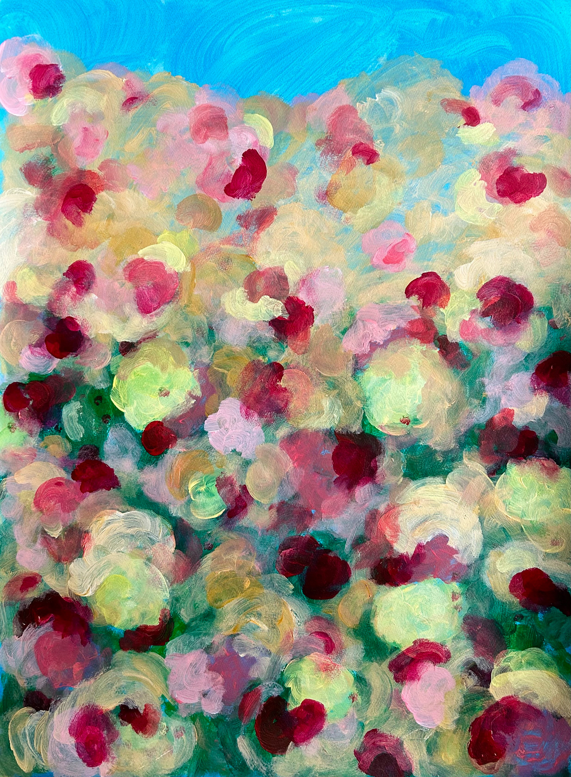 Flora 1, Acrylic on Paper, 30 x 22 in.