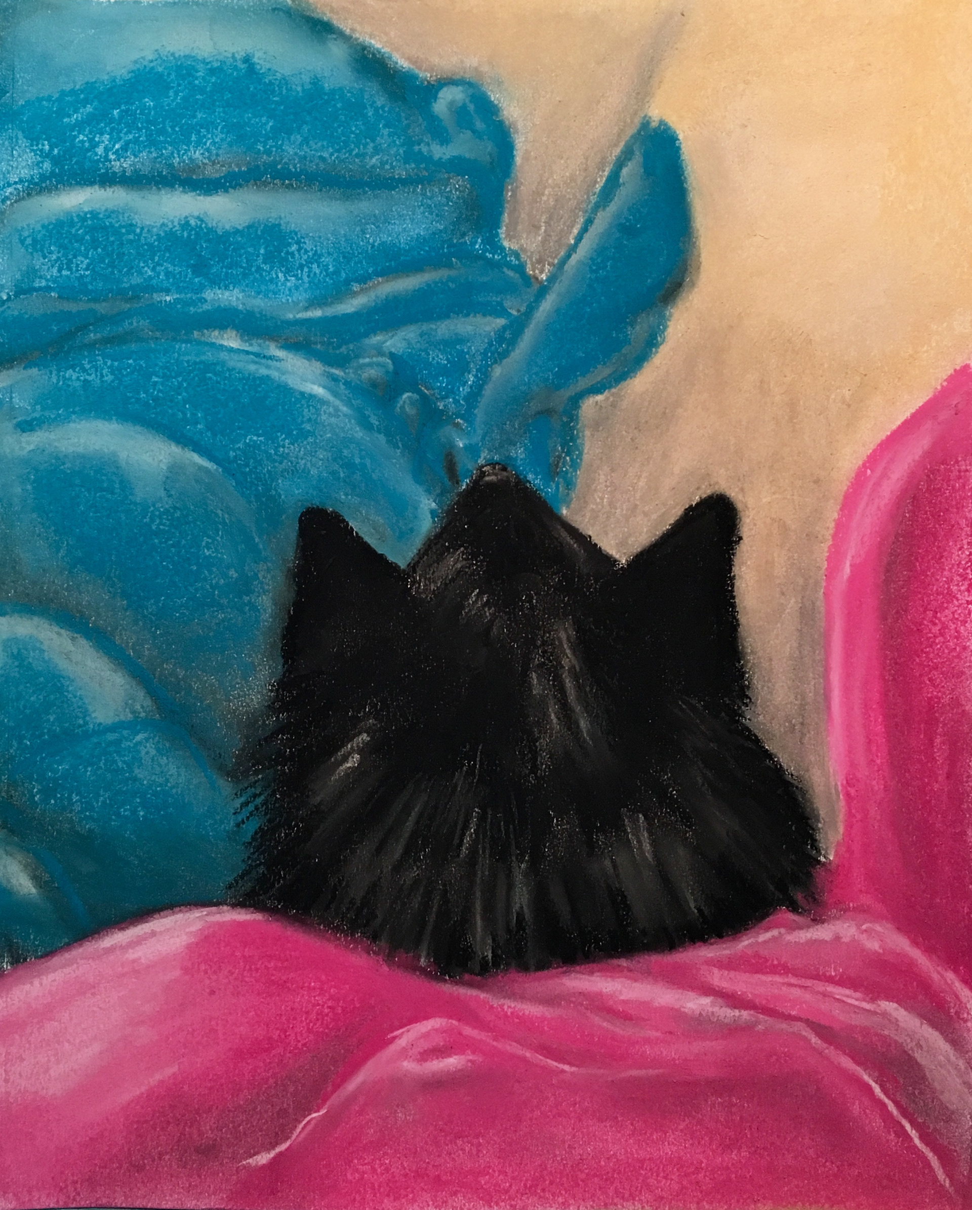 Graham In Blankets, Soft Pastel on Paper, 14 x 11 in.