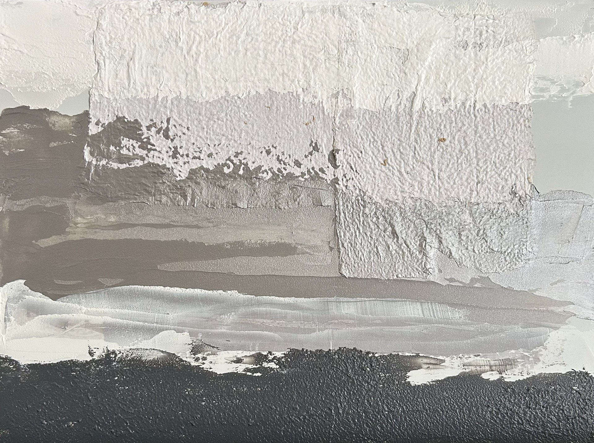 Always An Angel, Never A God, Mixed Media on Masonite, 12 x 16 in.