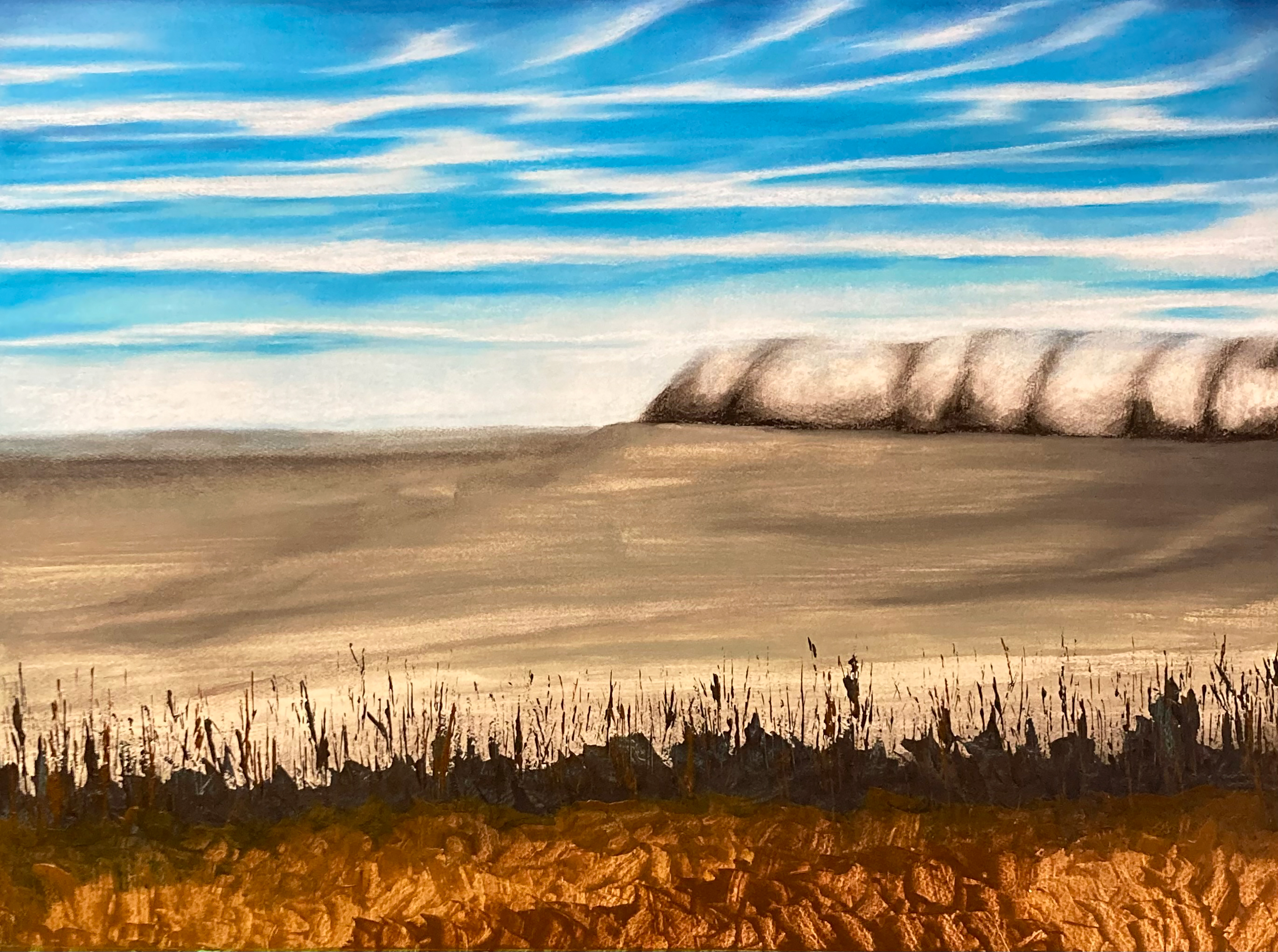 Blue Skies, Jasper 1, Mixed Media on Paper, 22 x 30 in.