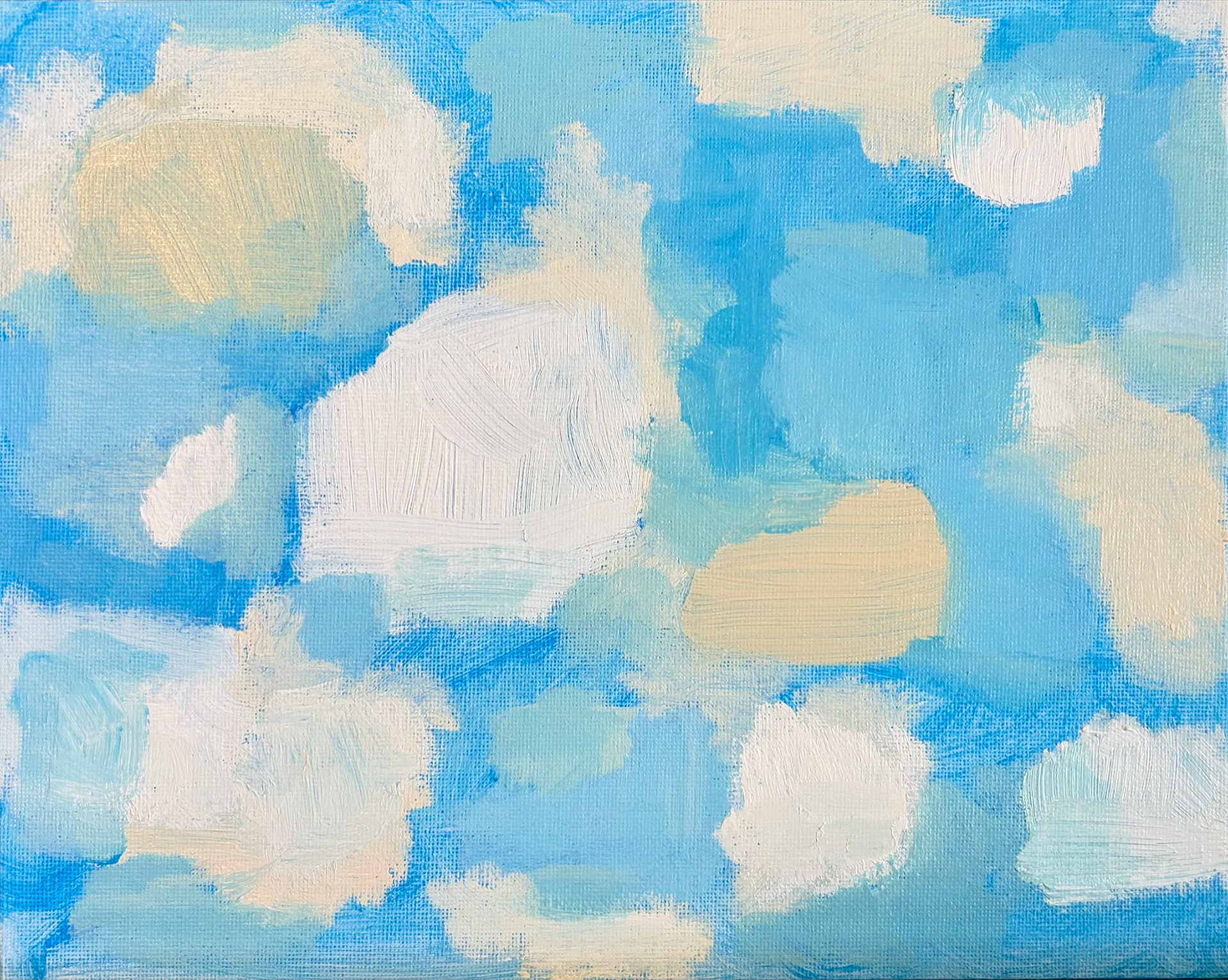 Blue Skies, Bentonville, Acrylic on Canvas, 8 x 10 in.