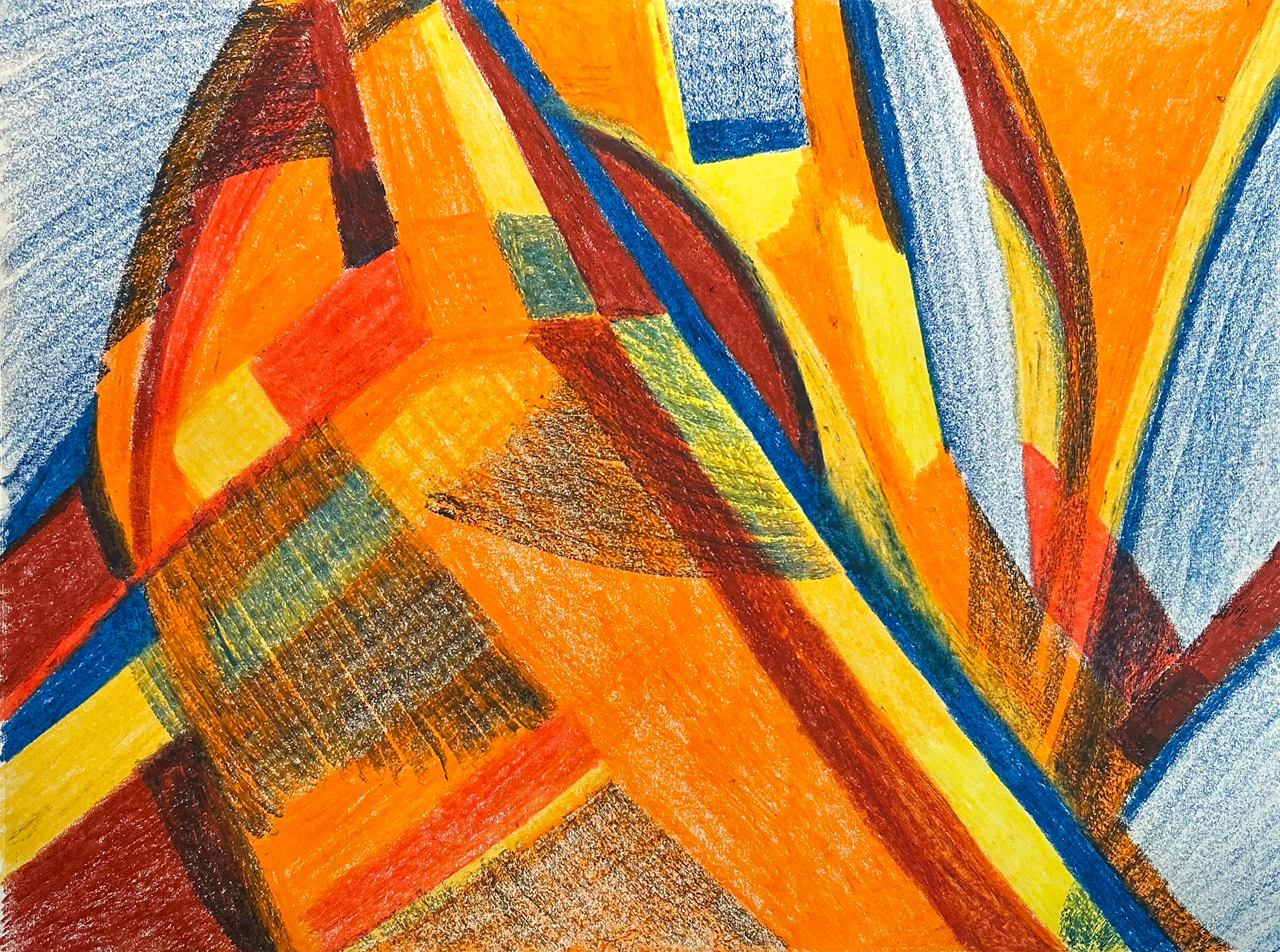 Undercover, Oil Pastel on Paper, 18 x 24 in.