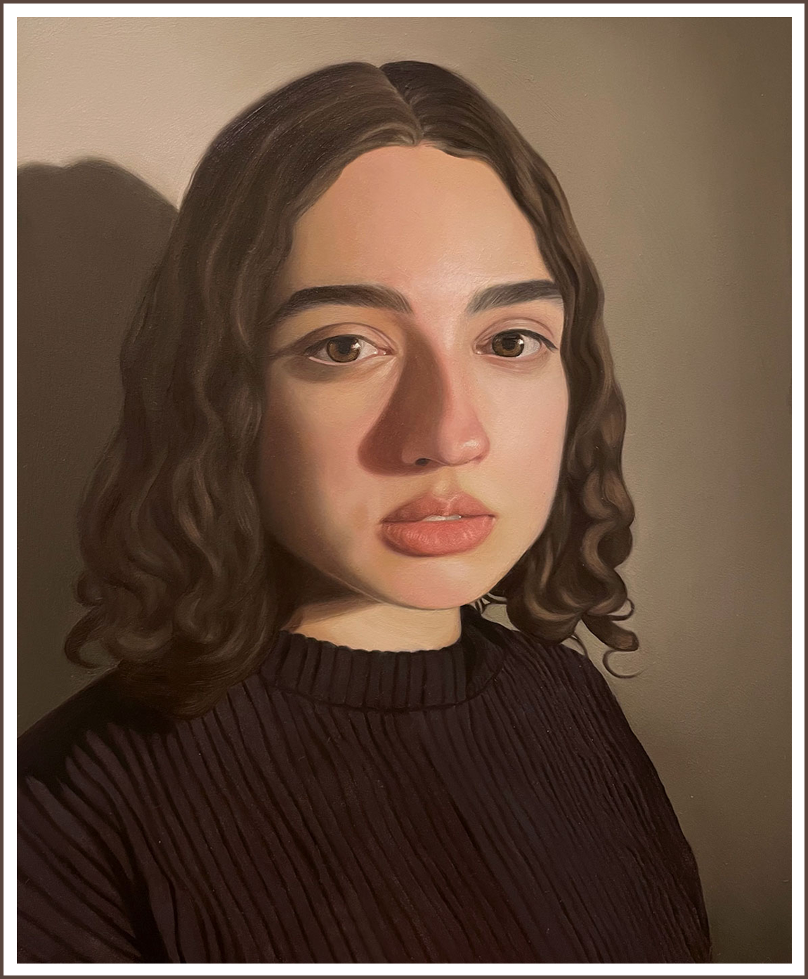 Portrait of the Artist in Class | 2023 | Oil on Gessobord | 8x10"