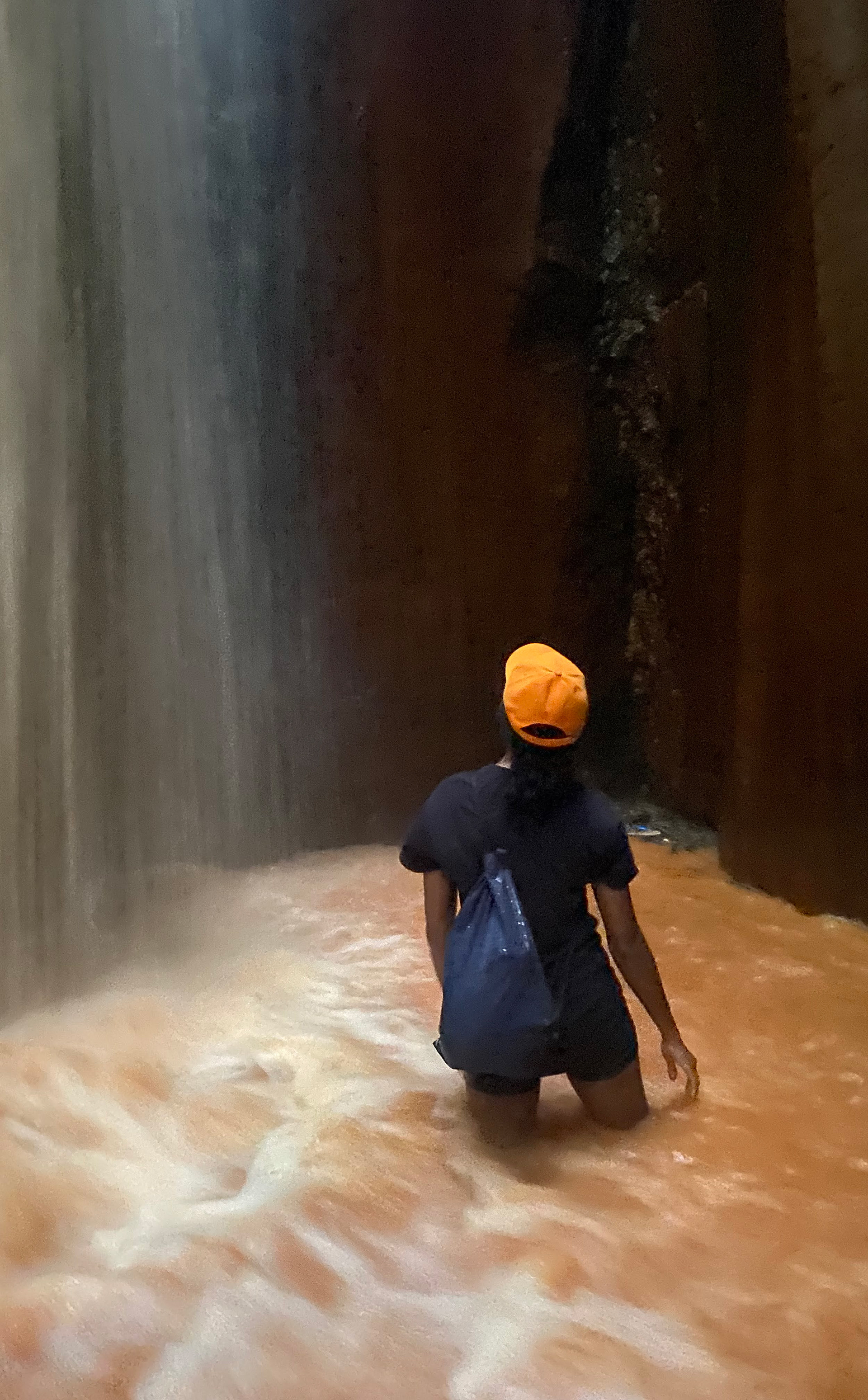 Waterfall in a cave
