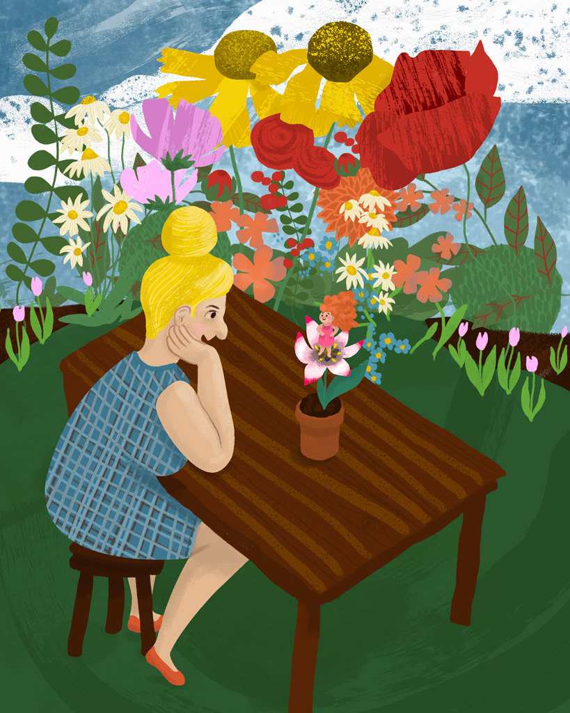 Illustration du conte Poucette