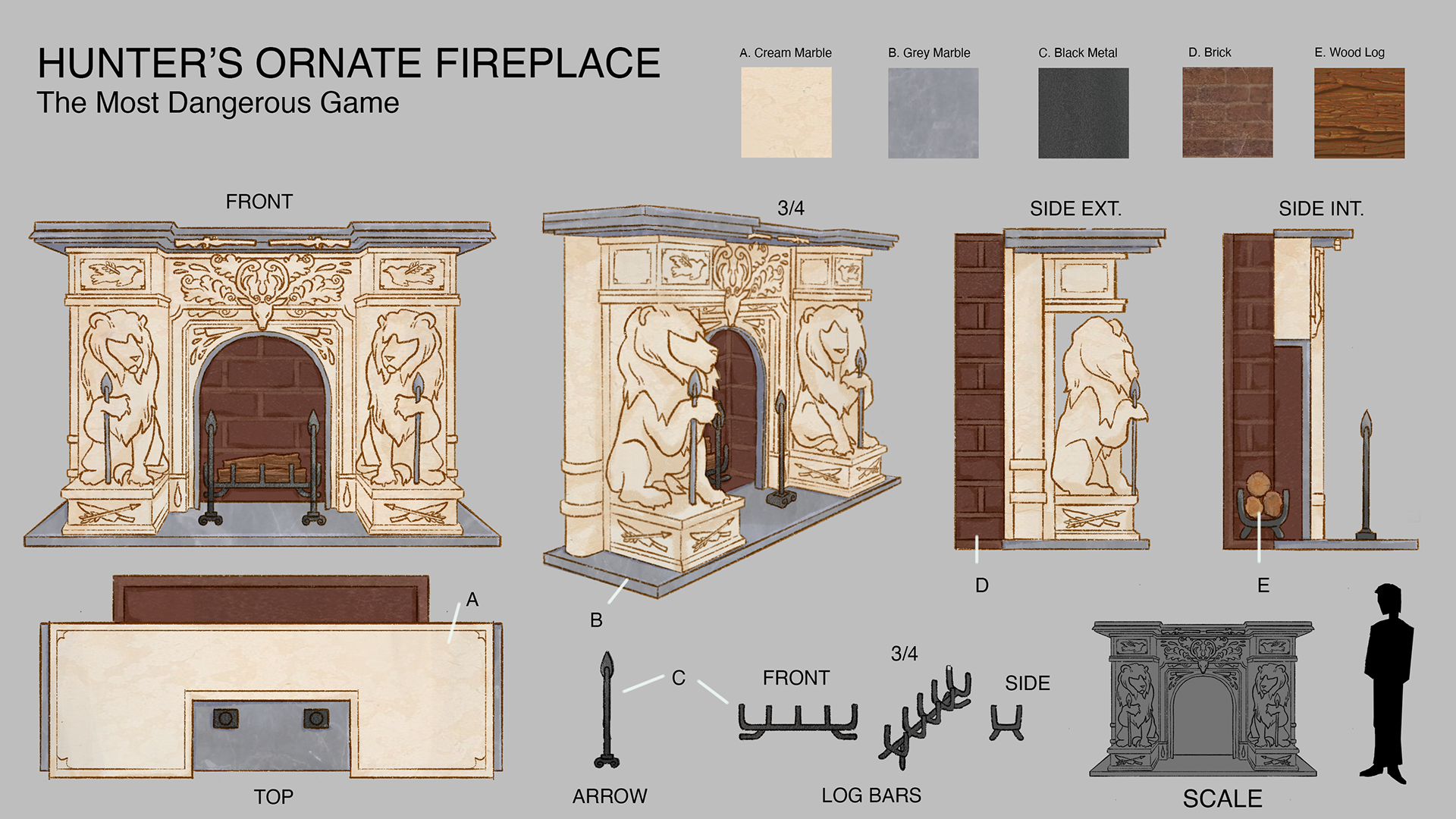 Prop Design: Ornate Fireplace