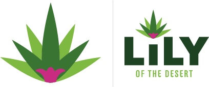 Icon and logotype for Lily of the Desert