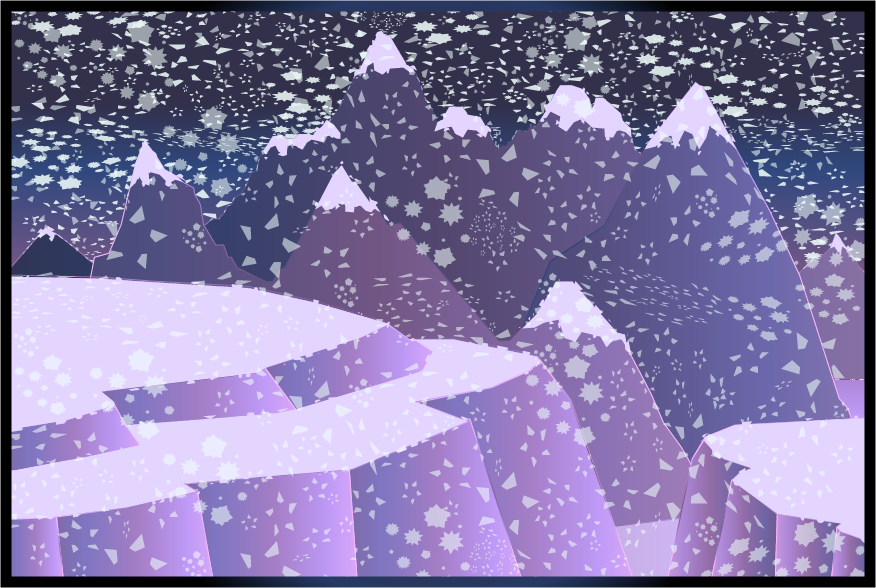 “Scene Illustration” – Vector Graphics, Fall 2023 The goal was to use what we learned about Adobe Illustrator to illustrate a scene. I created a Mountain scape.