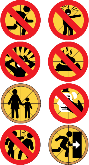 Sign Design Project – Vector Graphics, Fall 2023 The goal was to use Adobe Illustrator to design 8 different matching signs.