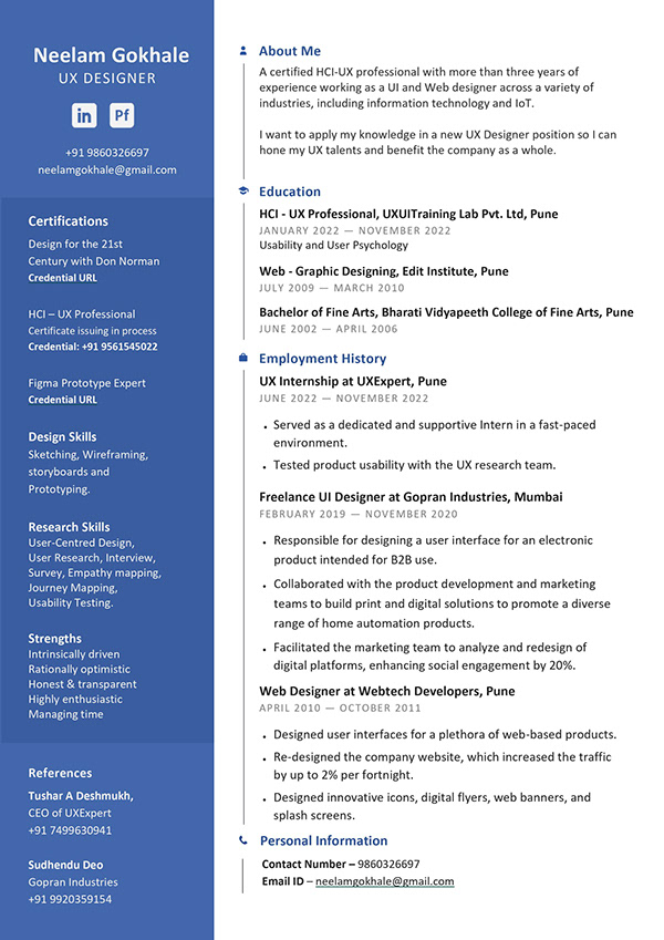 Neelam Gokhale - Resume