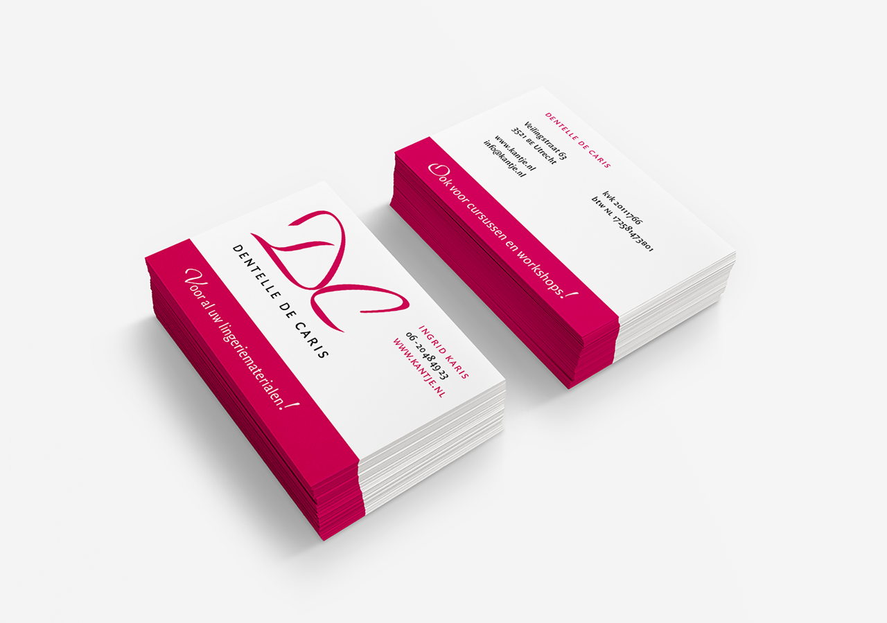 Logo and business card design by Sz+ for Dentelle de Caris, 2012