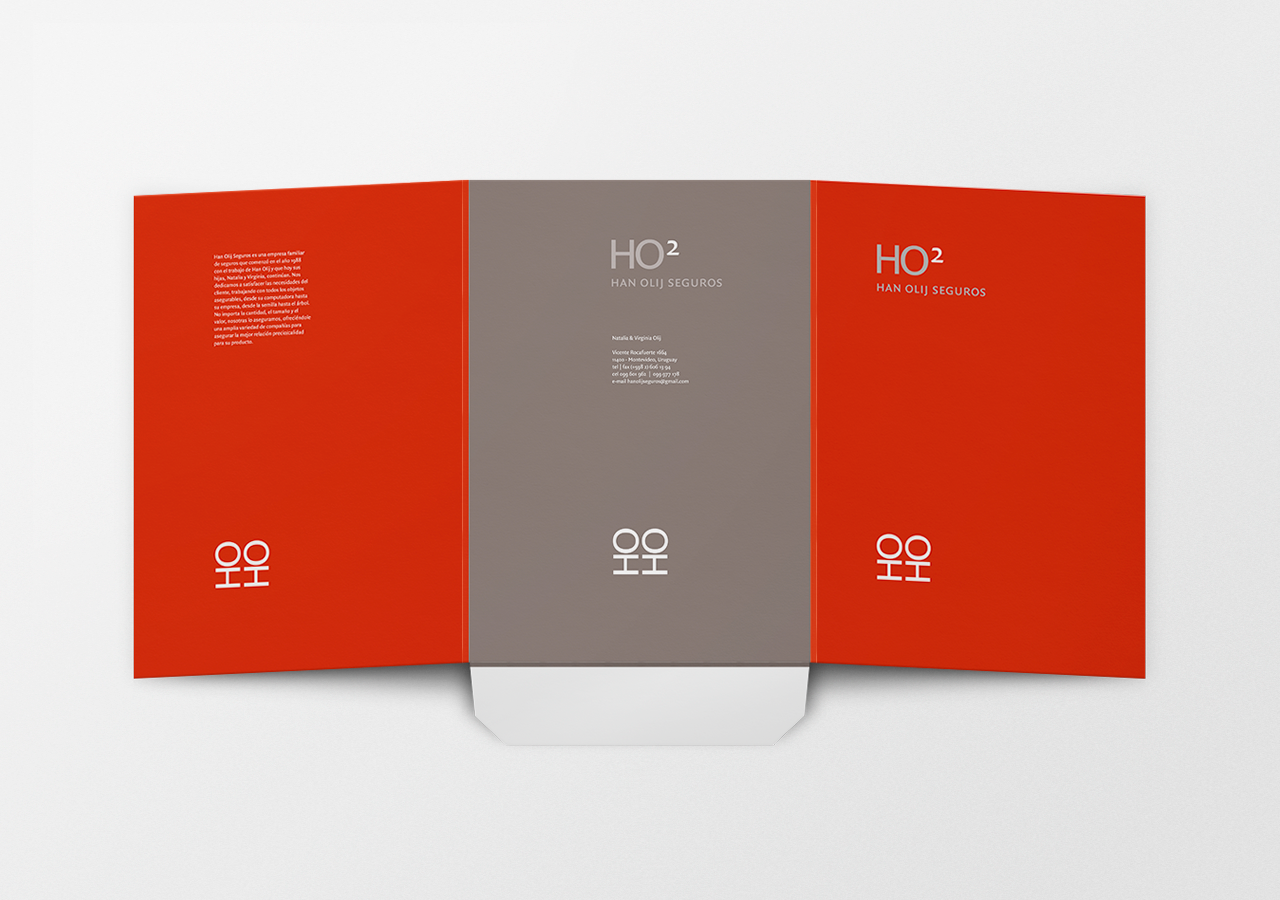 Presentation folder design / branding, by Sz+ for Han Olij Seguros / HO2, 2011