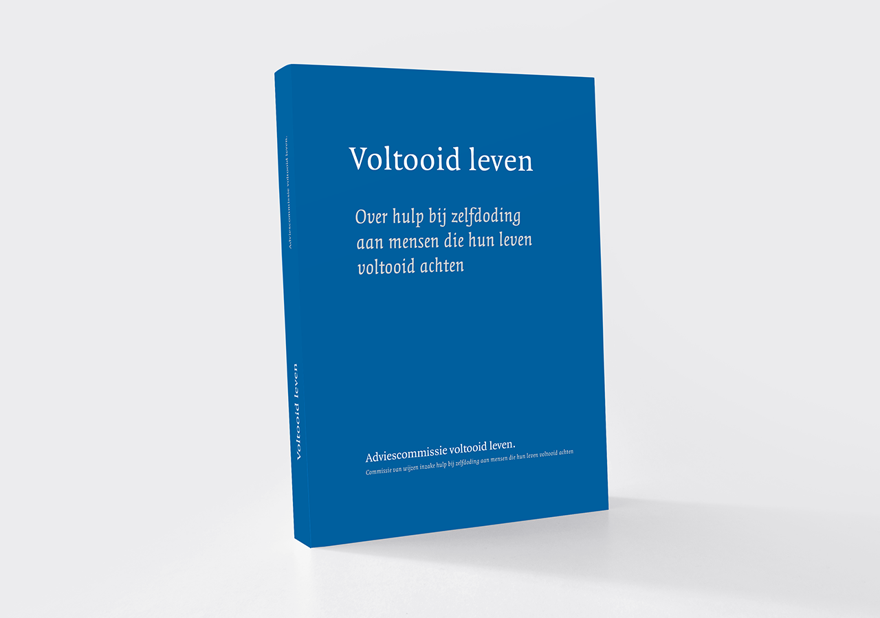 Book cover and stationary design by Sz+ for Adviescommissie voltooid leven, 2016