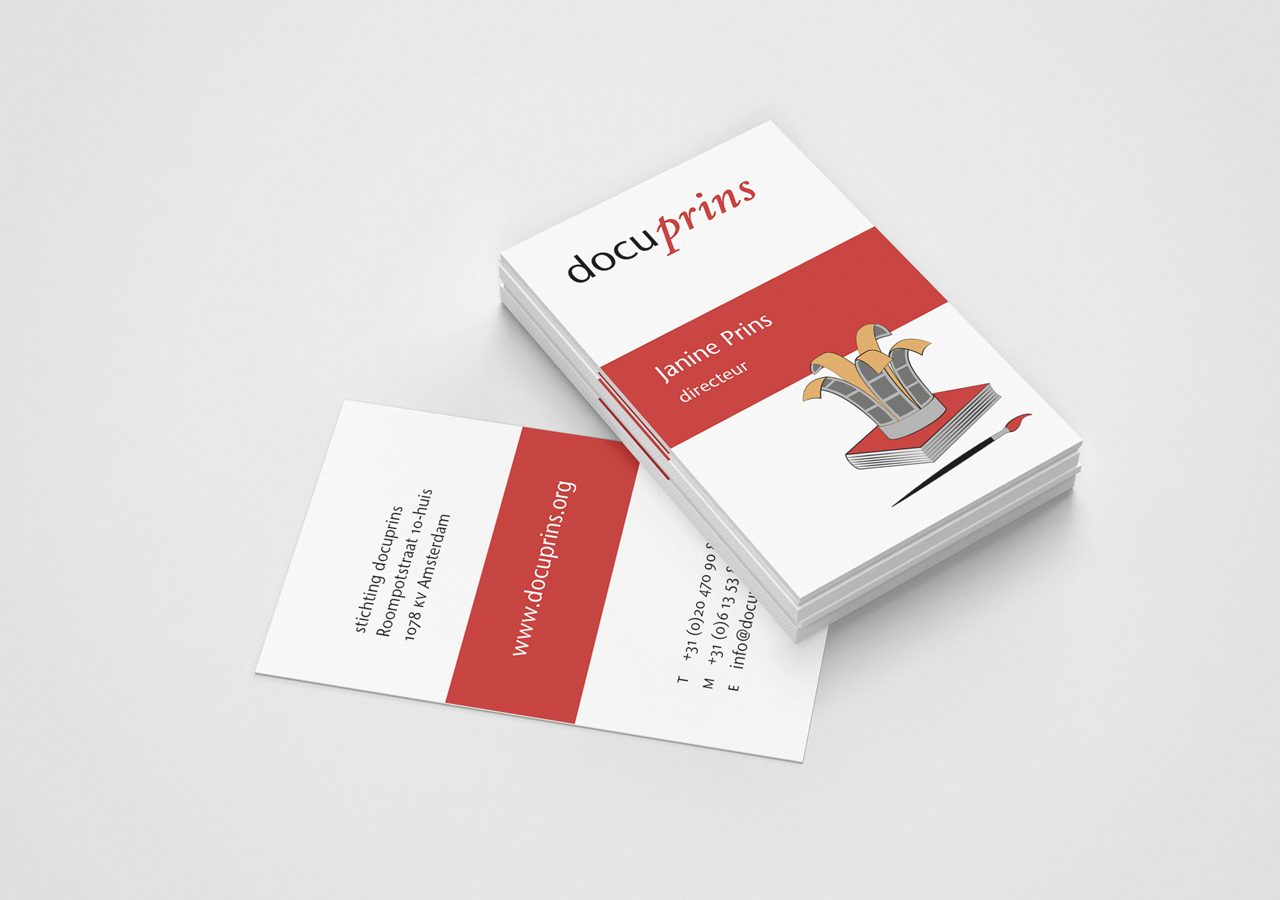 Logo and business card design by Sz+ for stichting docuprins, 2012