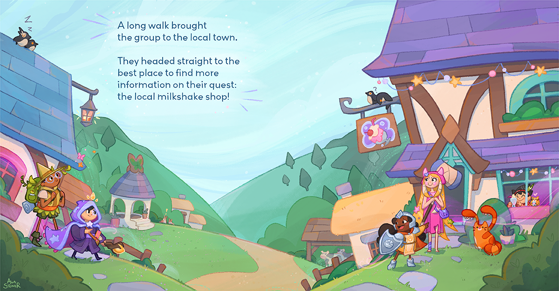 2025 - Double page spread illustration for a fantasy children's picture book (Personal project).