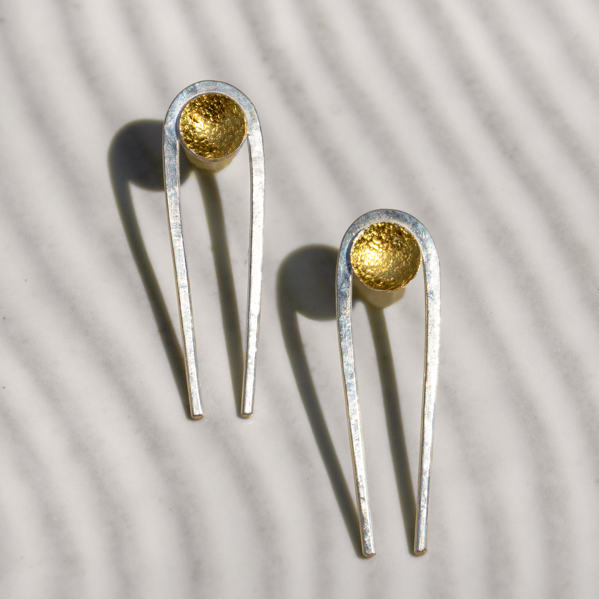 pronged sun disc earrings (sold)