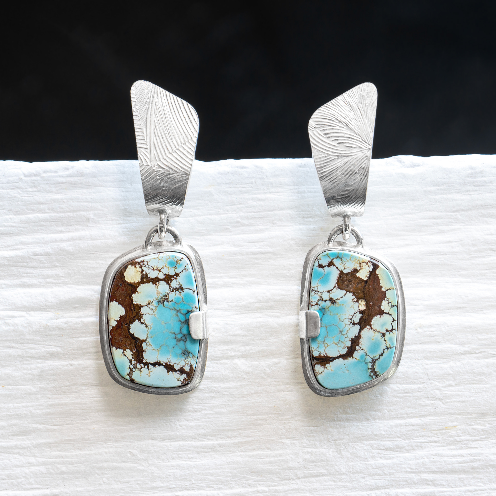 moon river turquoise huggie drops