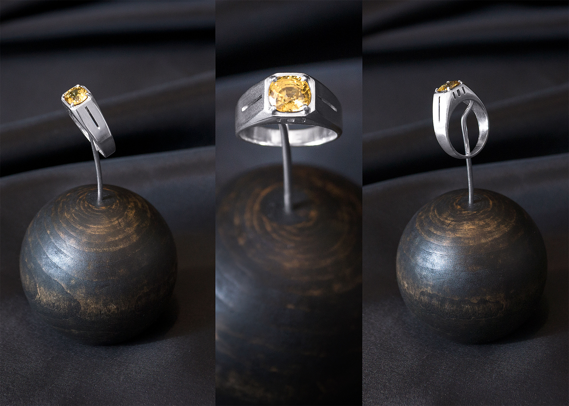 yellow zircon signet ring