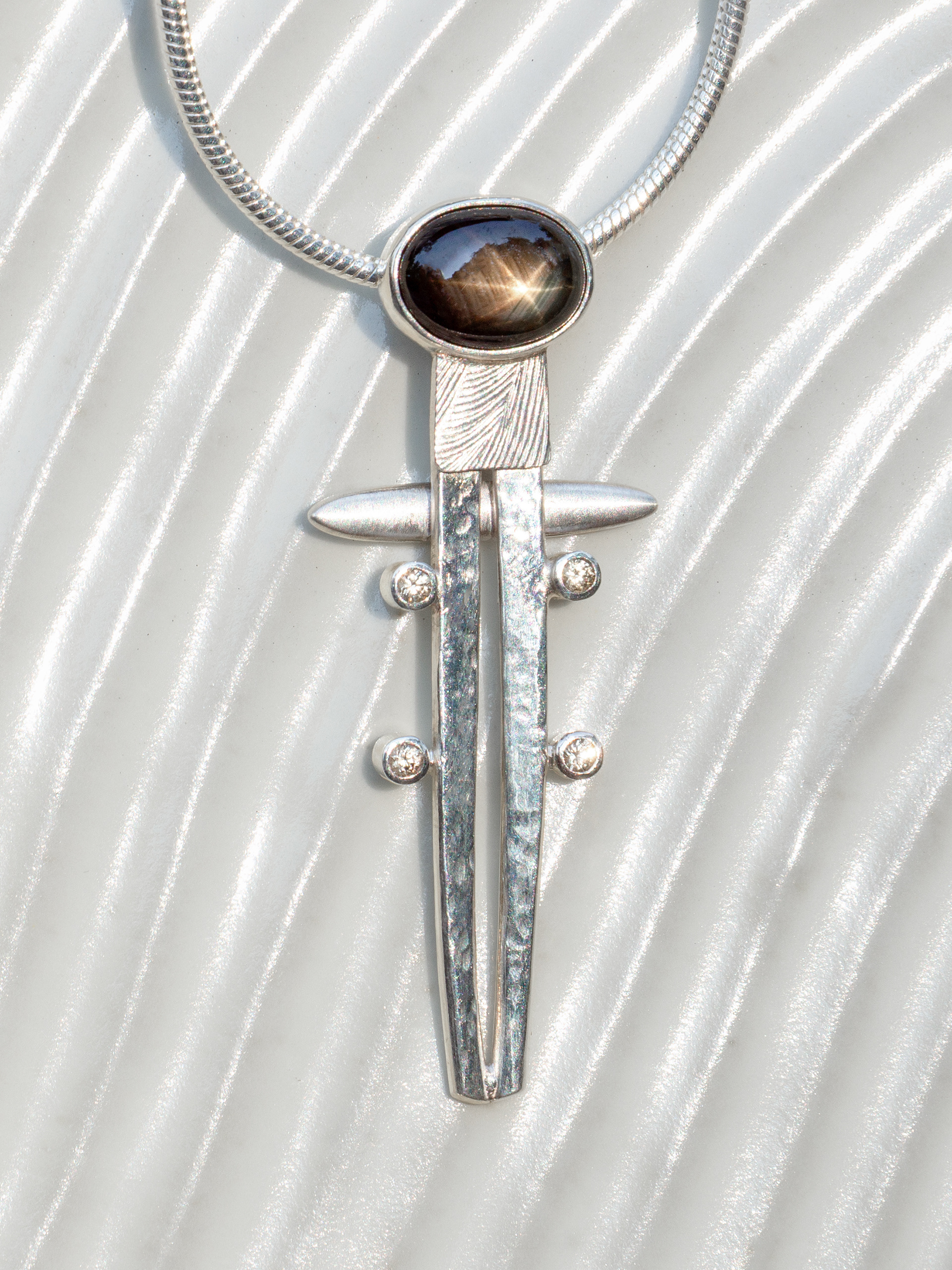 lacewing entomoid with sapphires