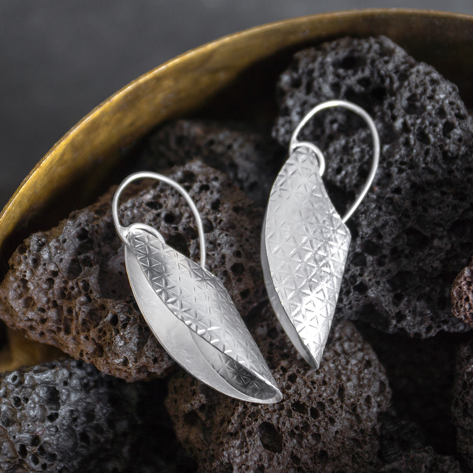 silver seashell earrings (sold)