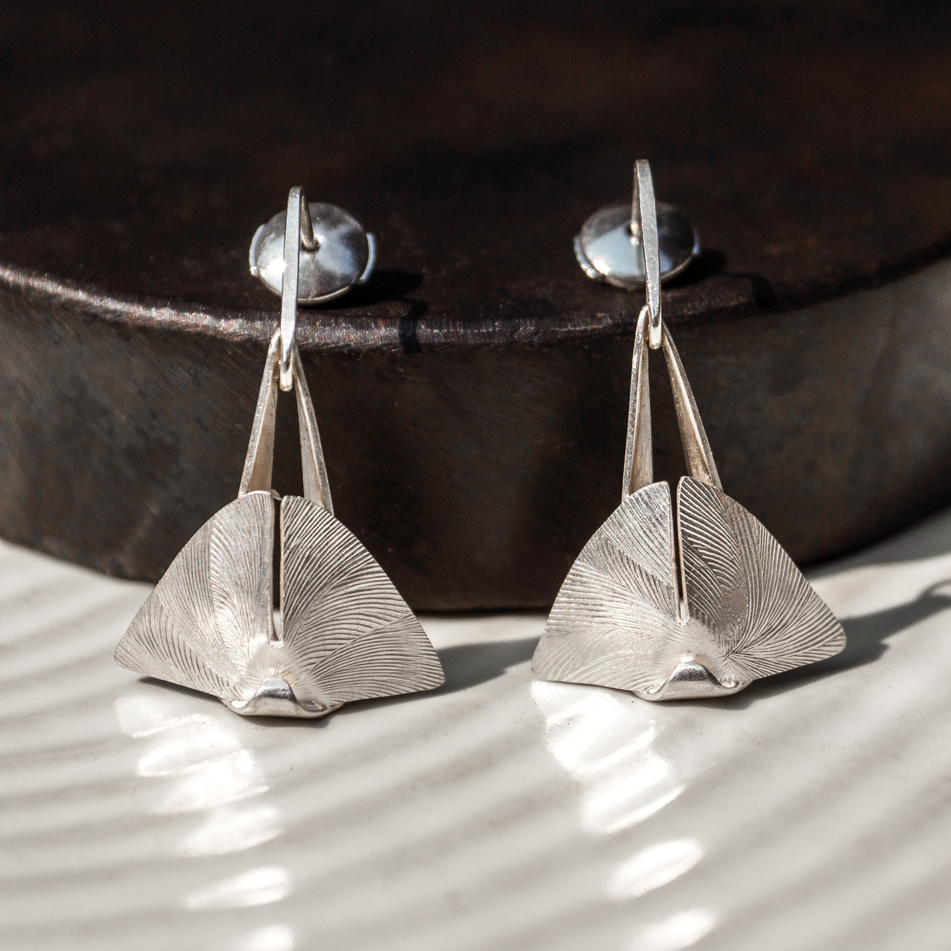 luna moth drop earrings