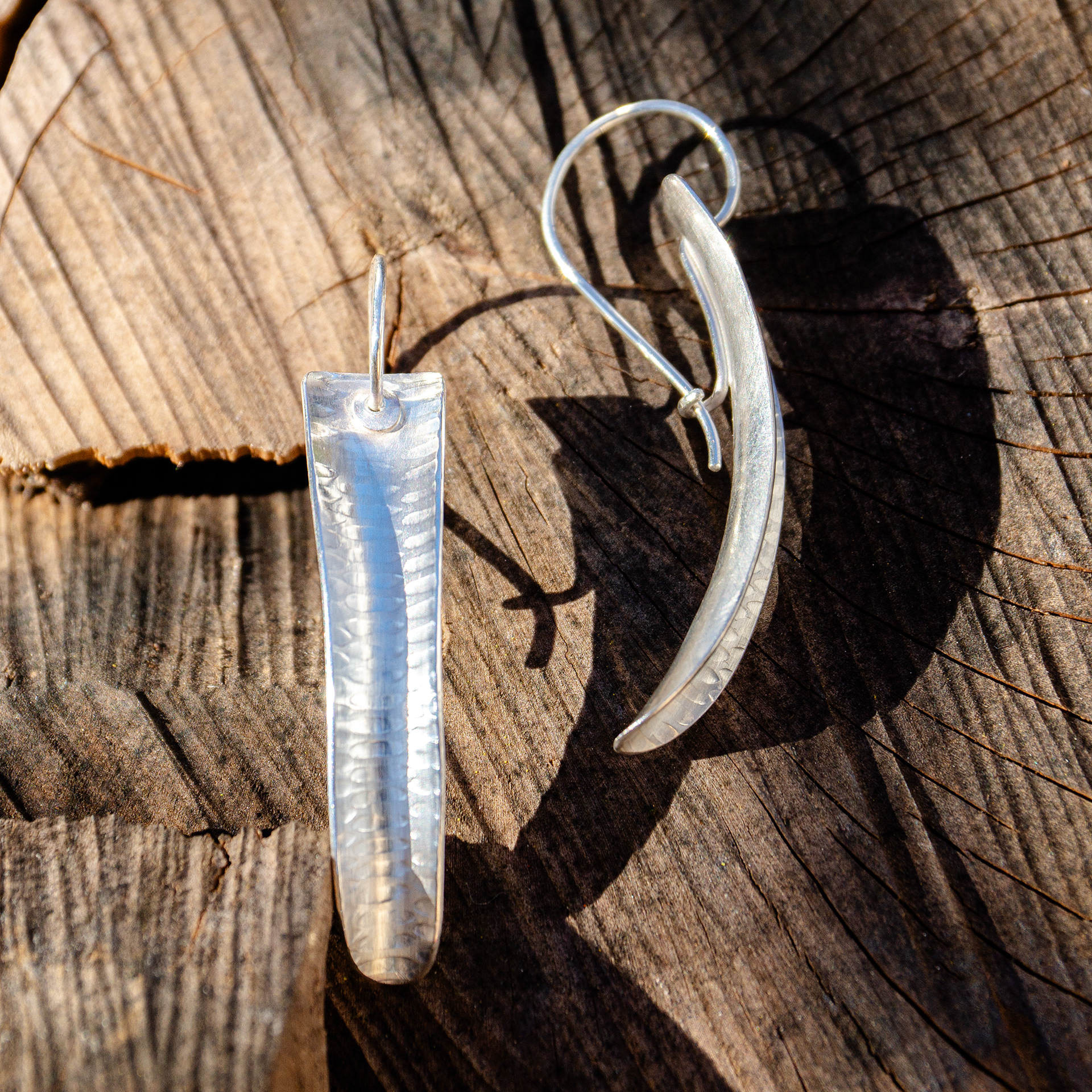 silver snake belly earrings (sold)