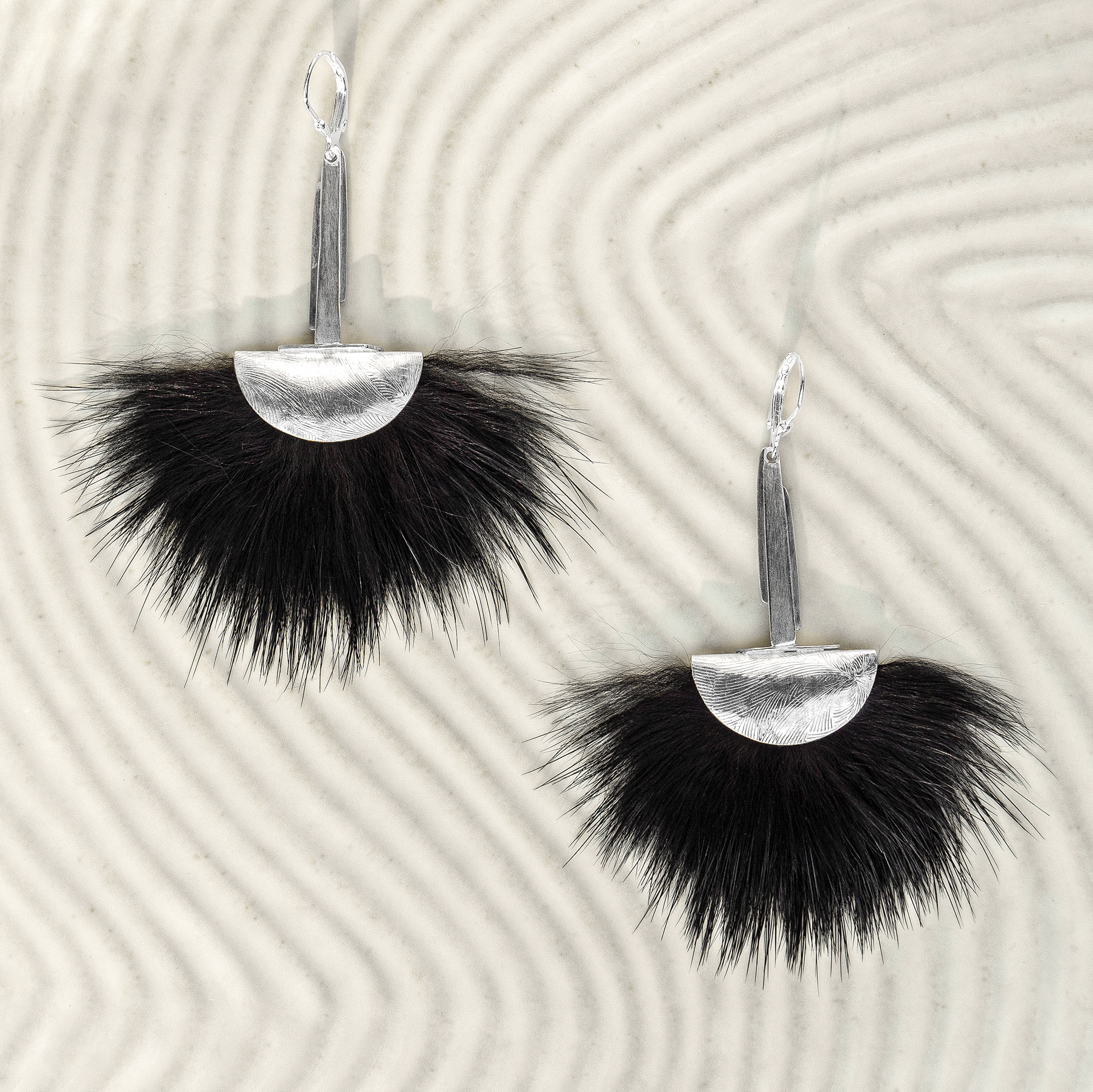 bohemian fur earrings (sold)