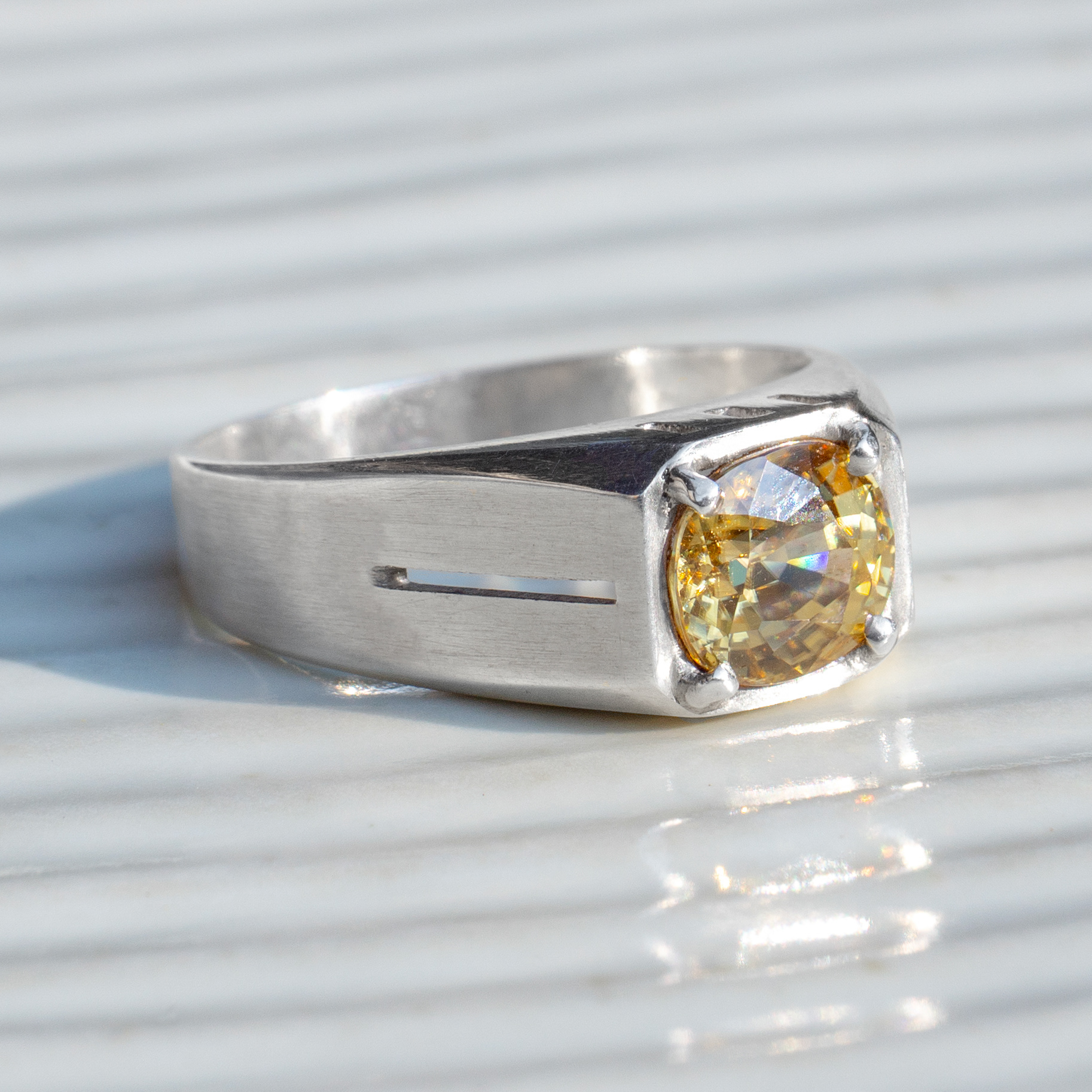 cambodian zircon signet ring