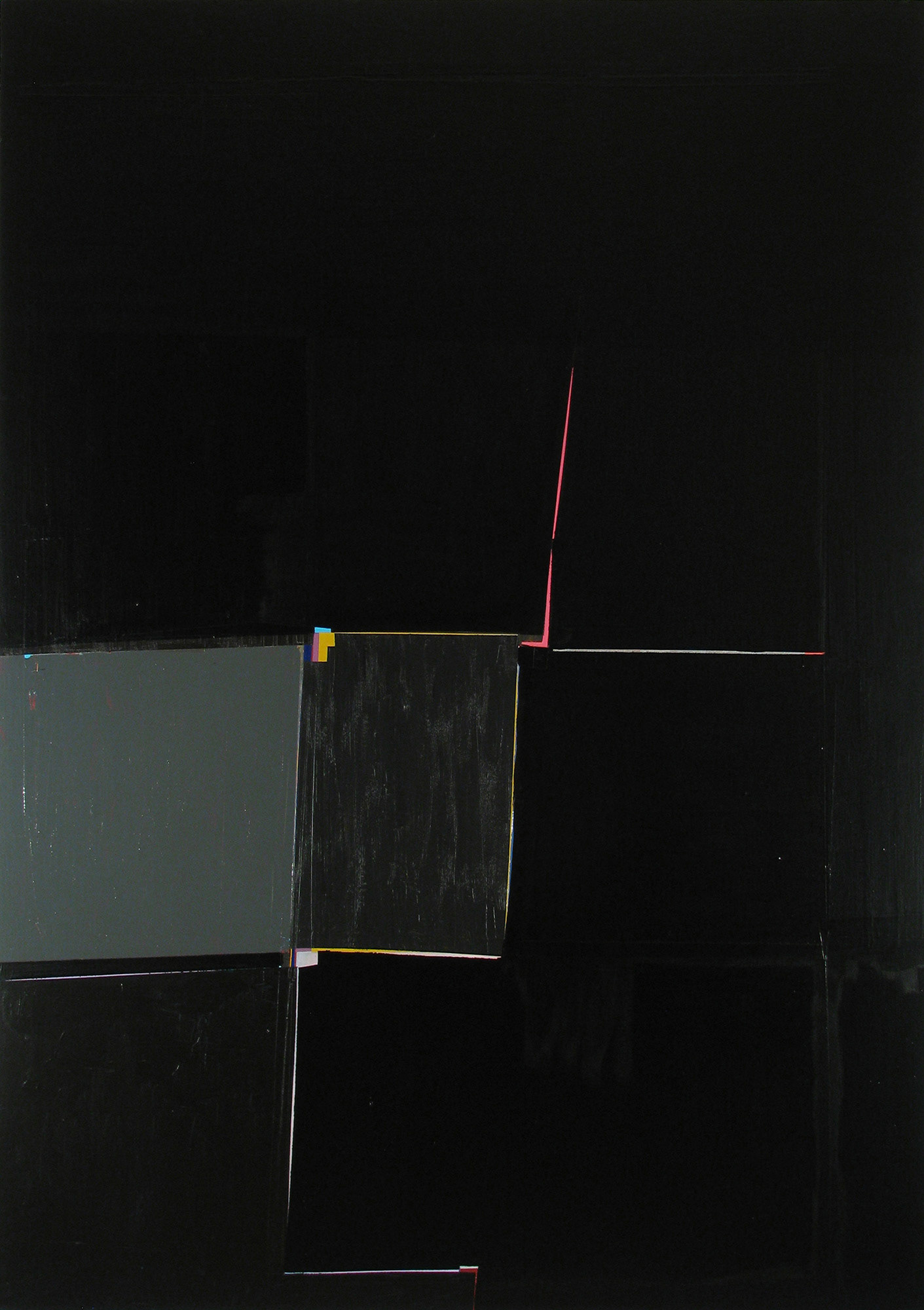 a large painting mostly black