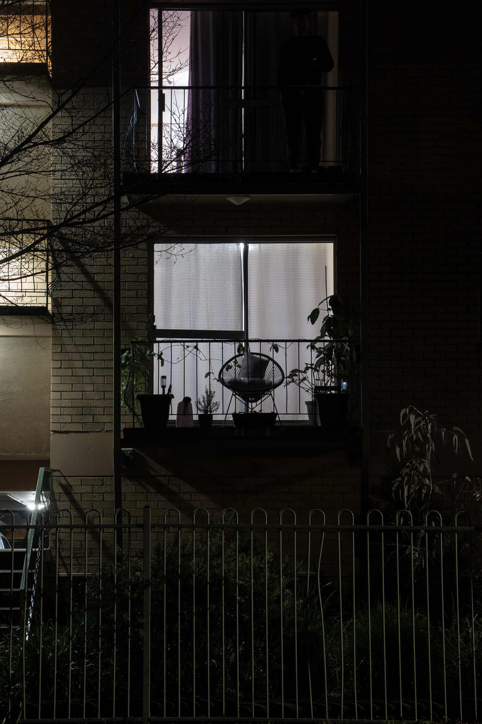 night photo of an apartment