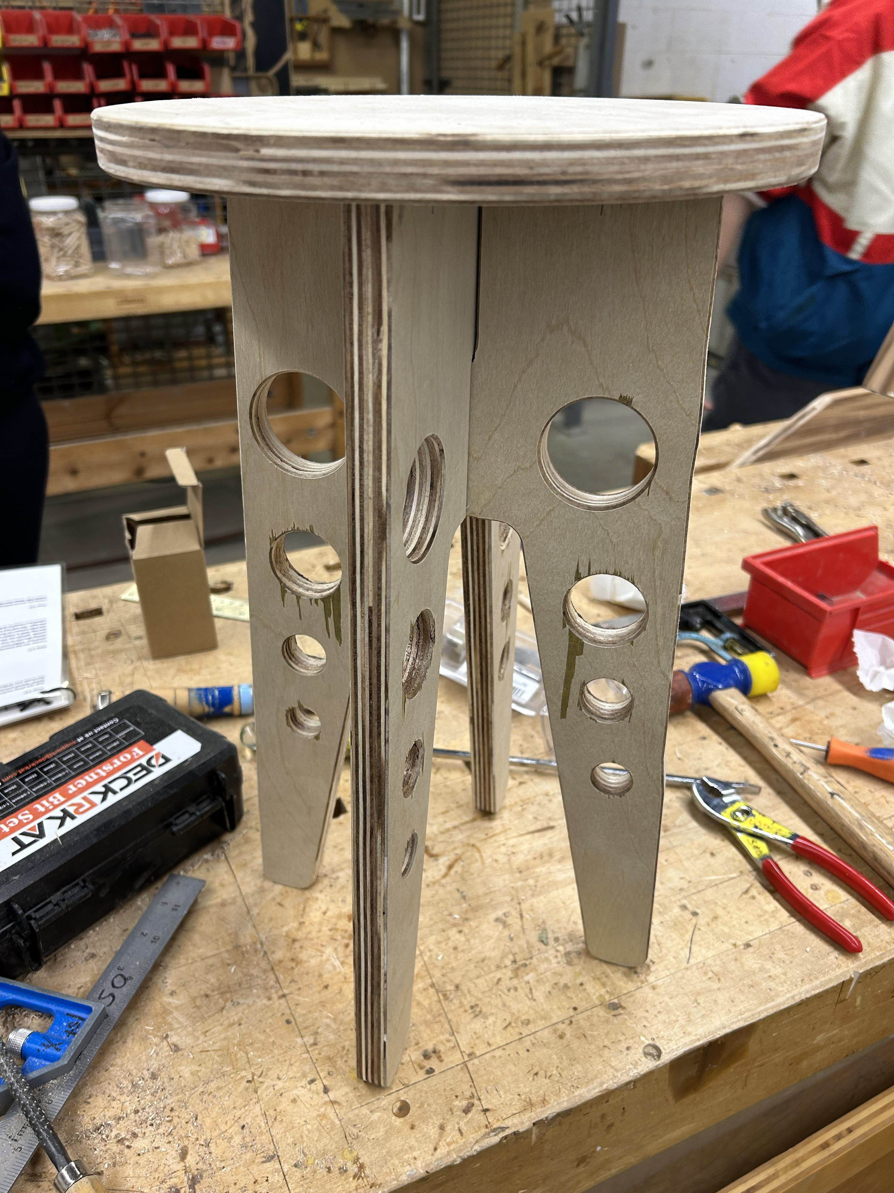 Hand-made wooden stool