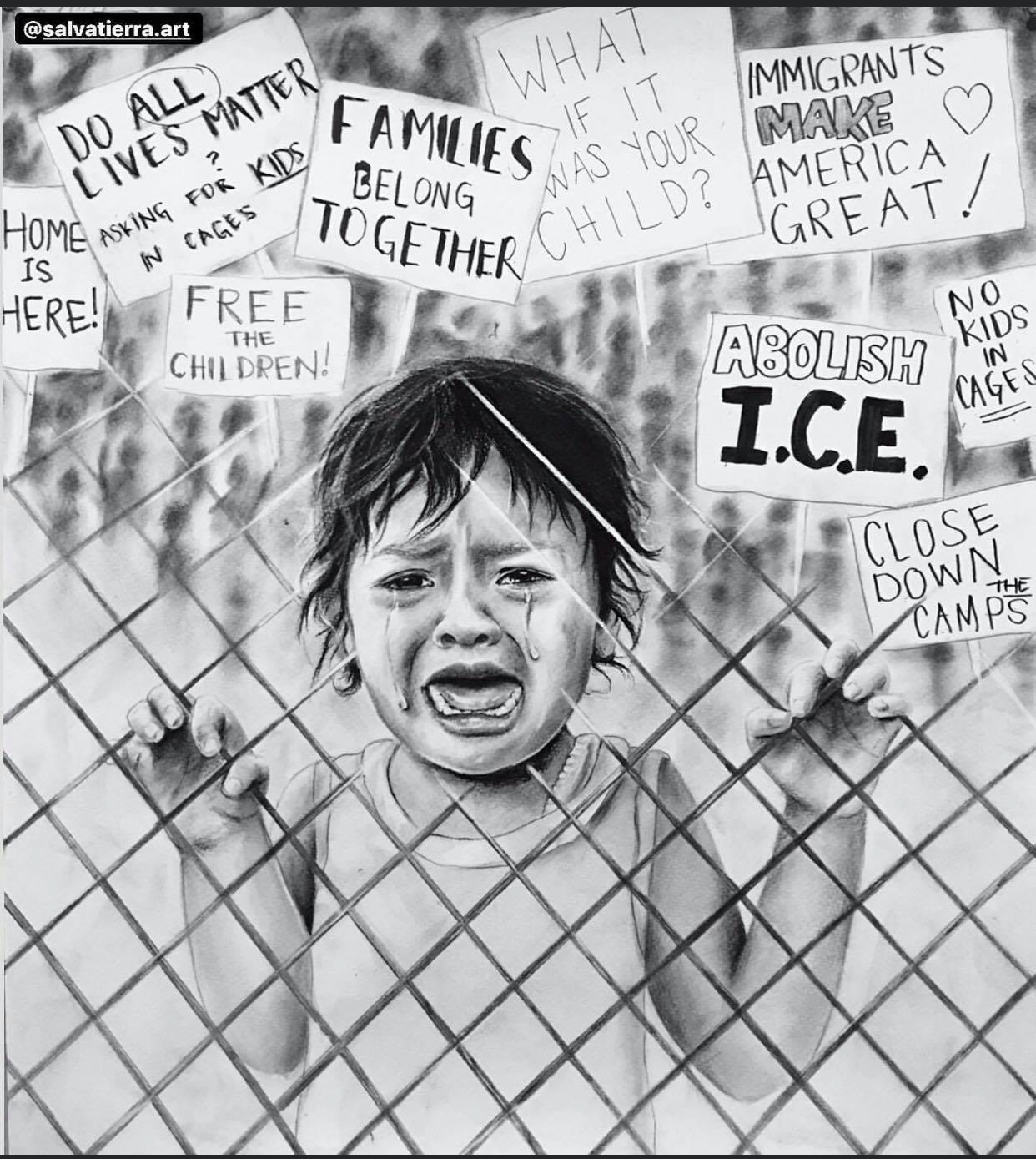 Indigenous Children in cages in the United States of America