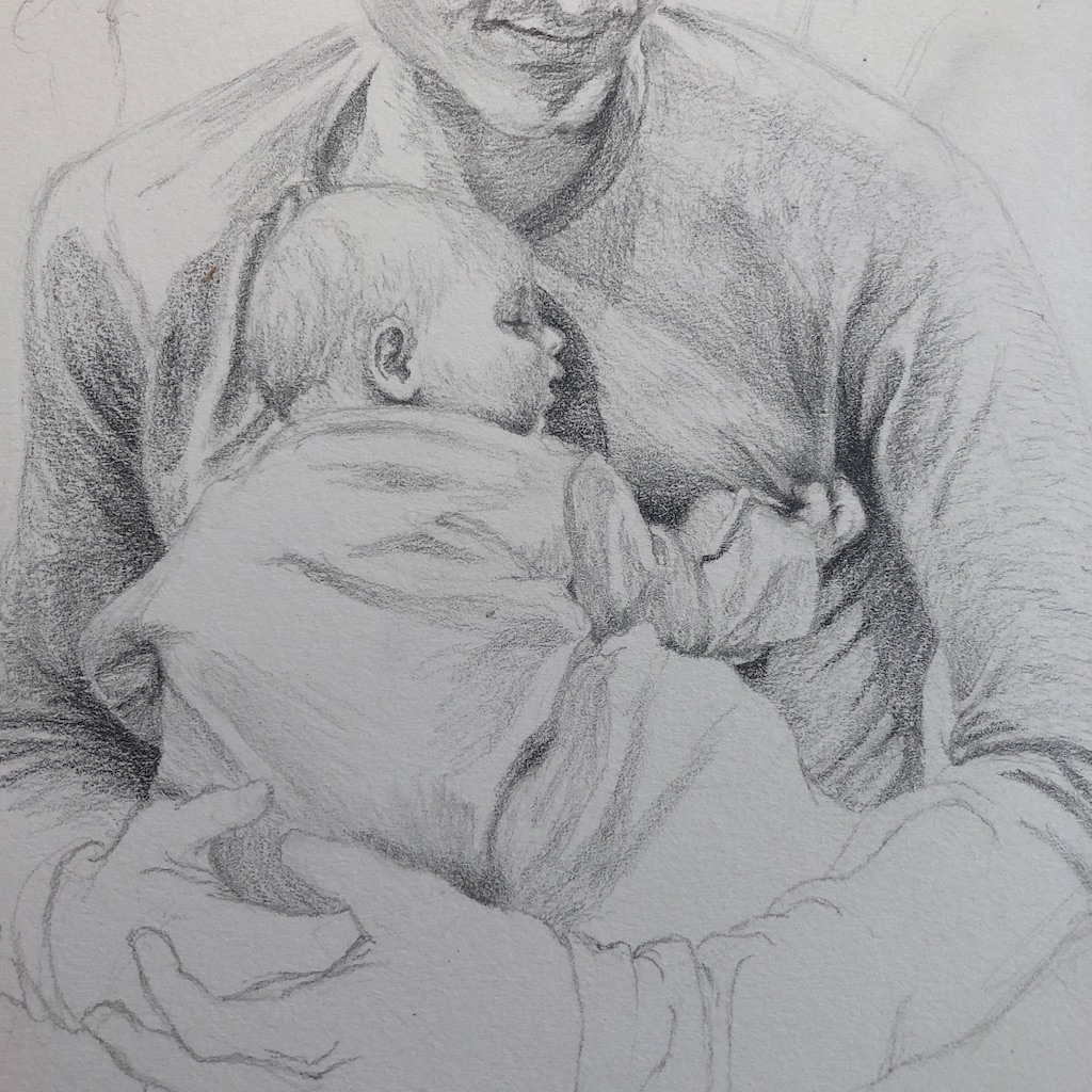 Pencil drawing with some progress made