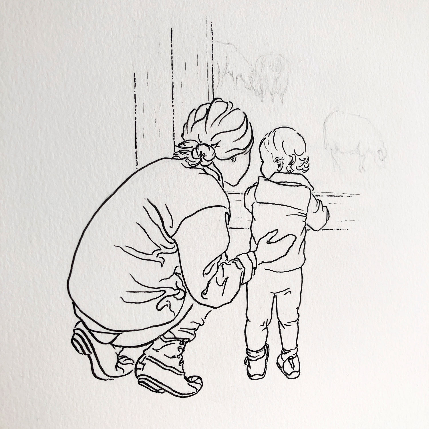 Pencil and pen drawing phase