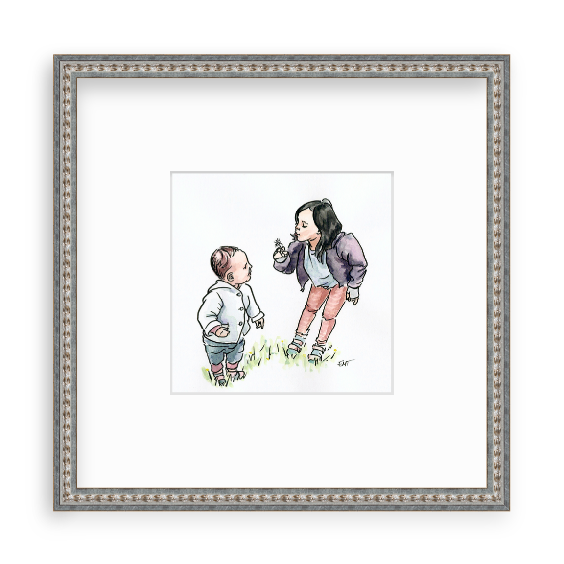 An older sister entertaining a younger sister